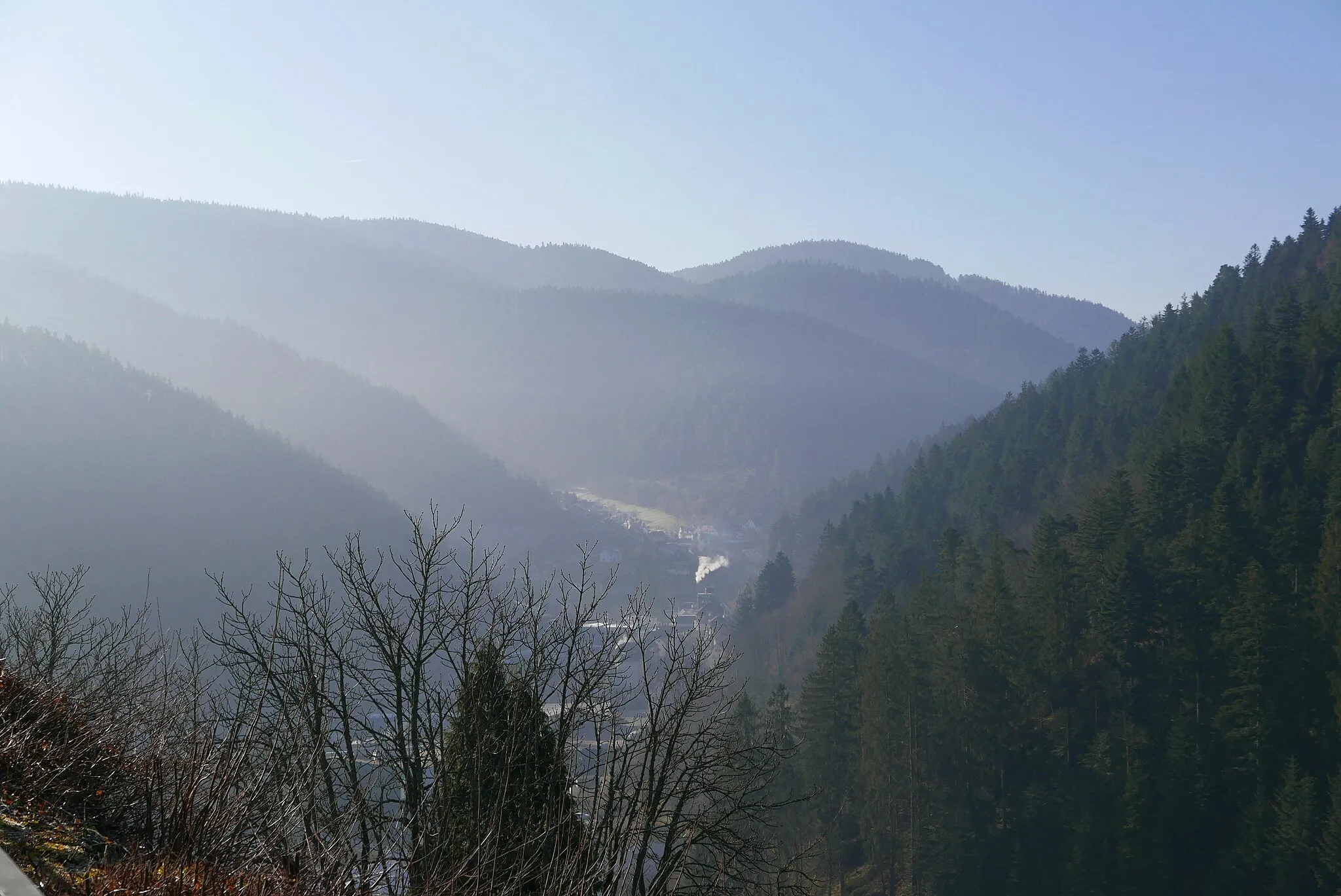 Photo showing: Hornberg:Blick vom Schlossfelsen ins Gutachtal Richtung Triberg