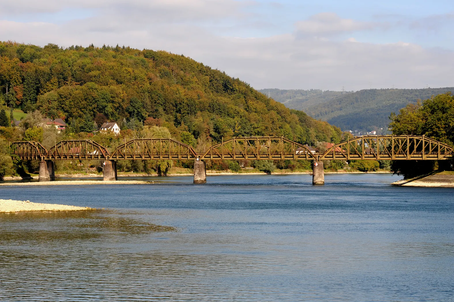 Photo showing: SBB bridge crossing the Aare between Koblenz and Felsenau; Aargau, Switzerland.