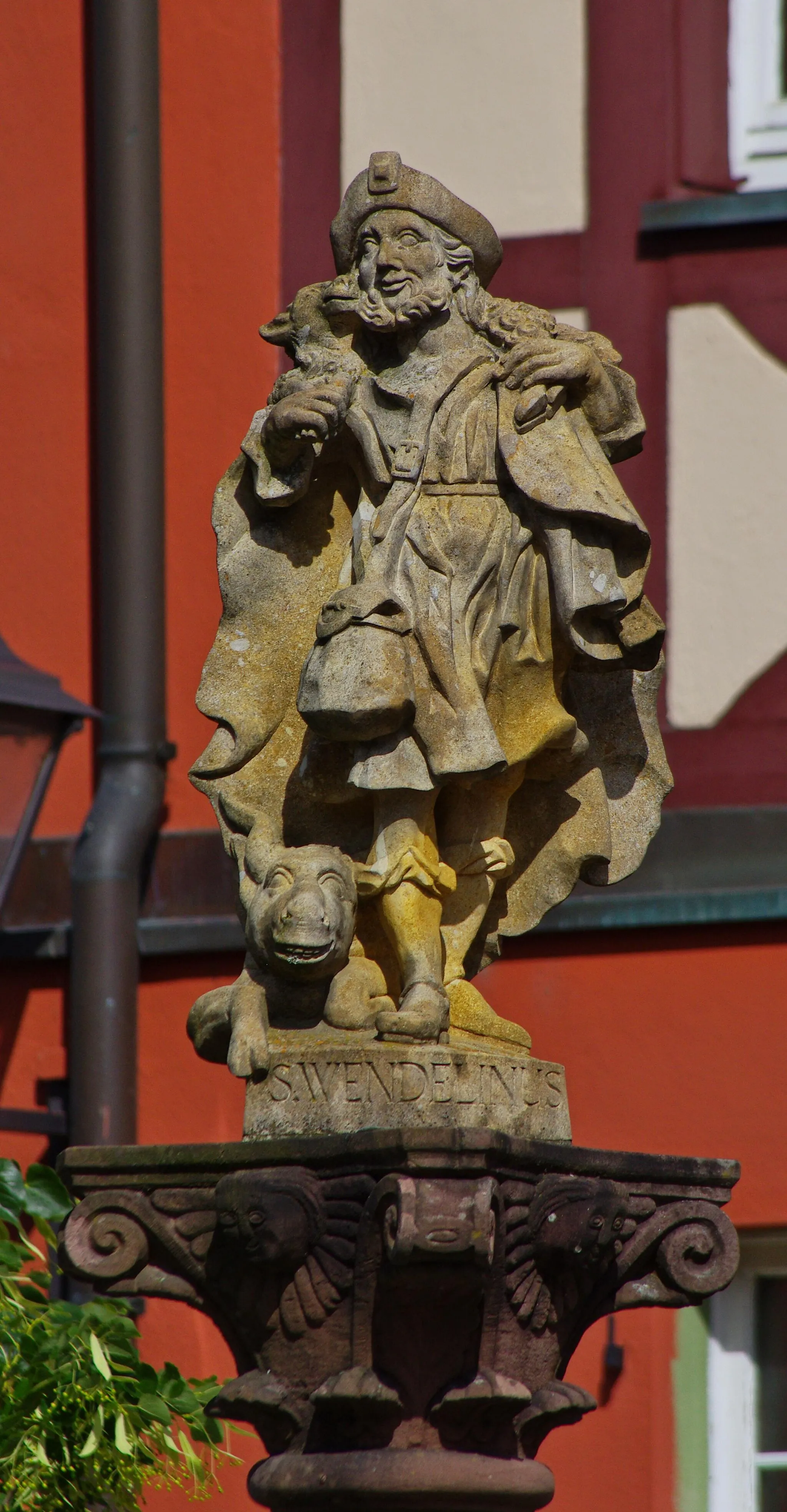 Photo showing: St. Wendelinus auf dem Stockbrunnen in Merdingen