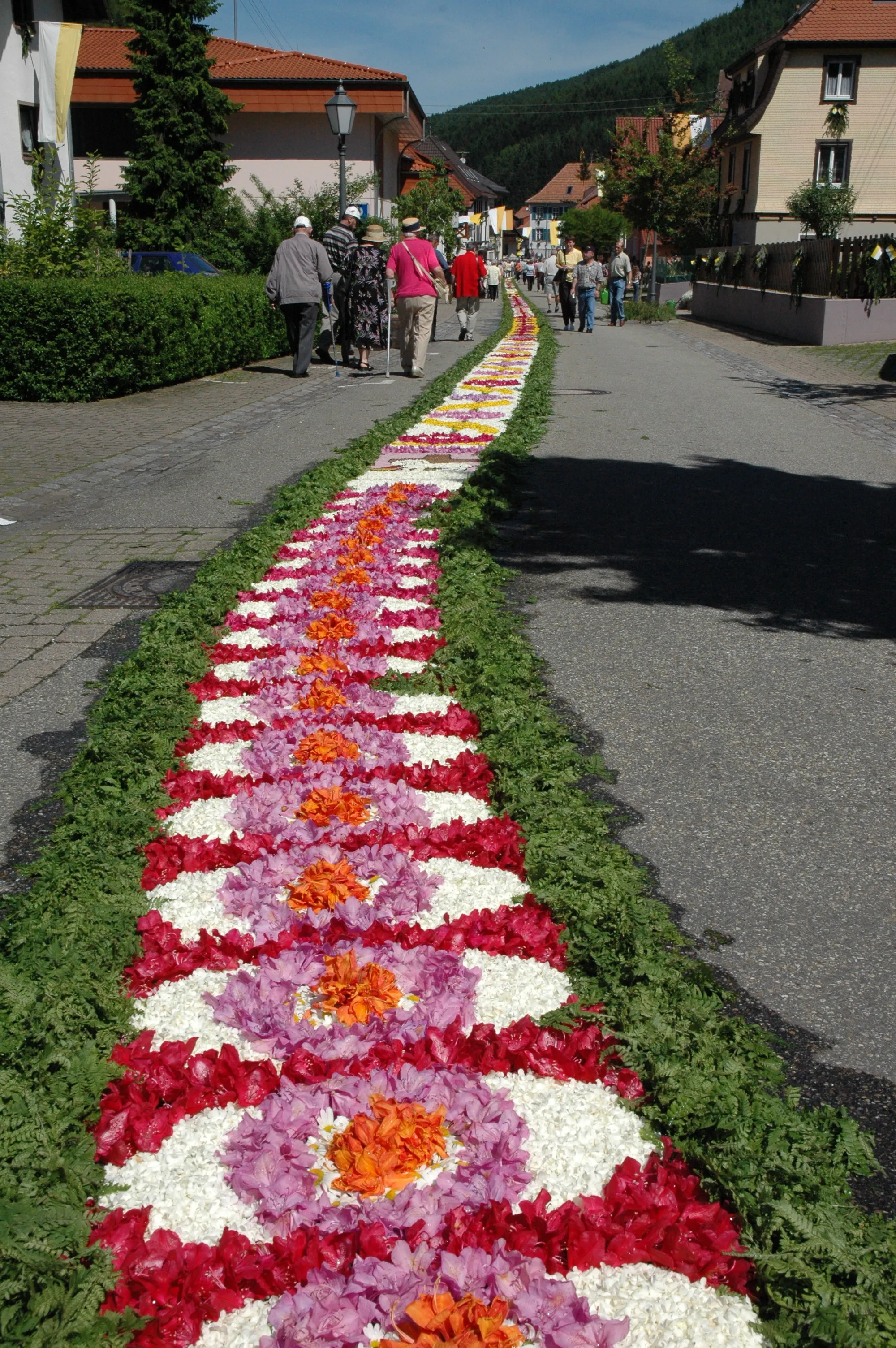 Photo showing: Blumenteppich an Fronleichnam in Mühlenbach (Baden).