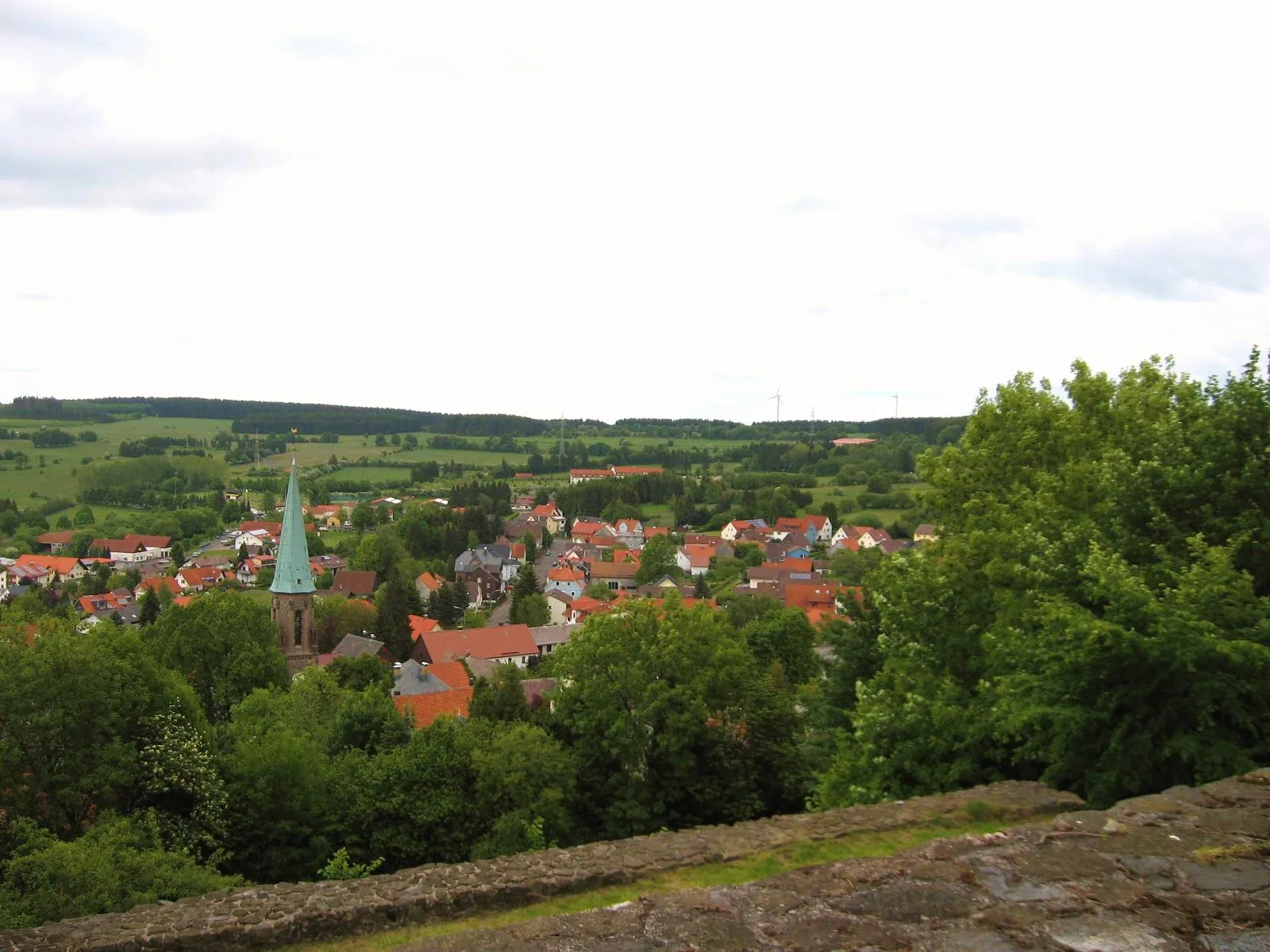 Photo showing: Germany / Hessen: view from the castle at Ulrichstein