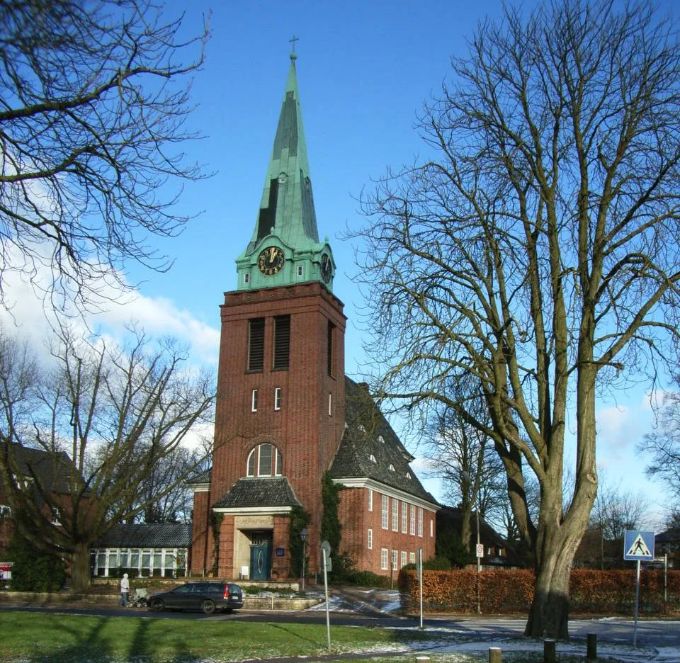 Photo showing: Kirchengebäude der Gemeinde Groß Flottbek (erbaut 1912)