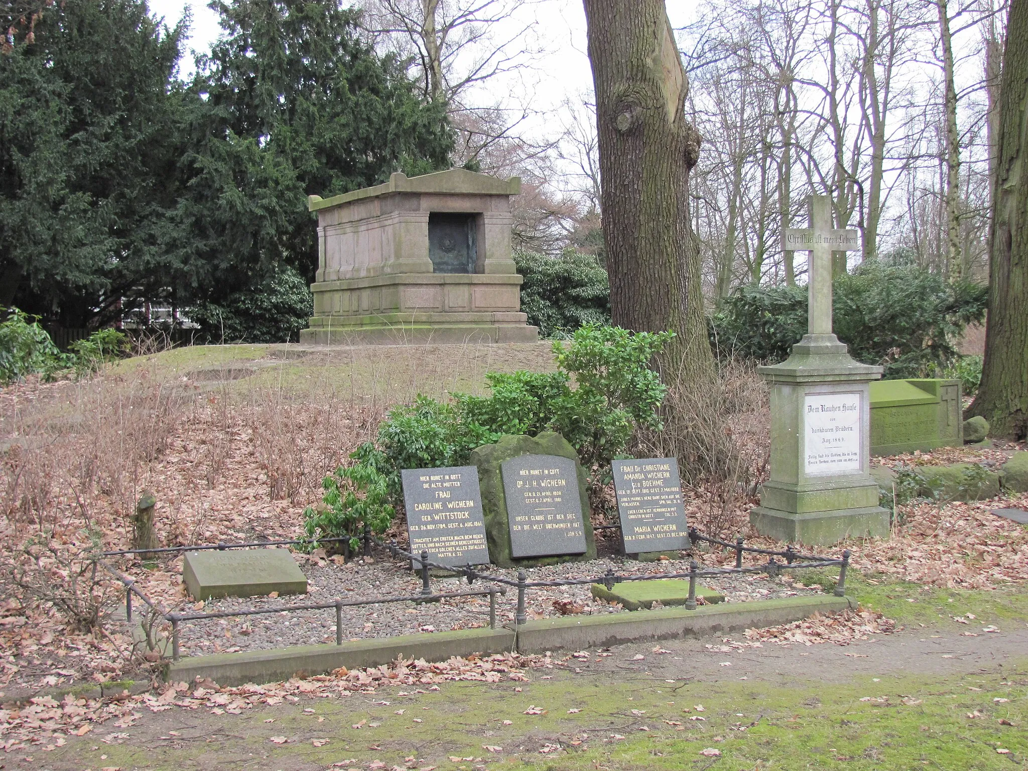 Photo showing: Alter Hammer Friedhof, Grab von Amalie und Karl Sieveking