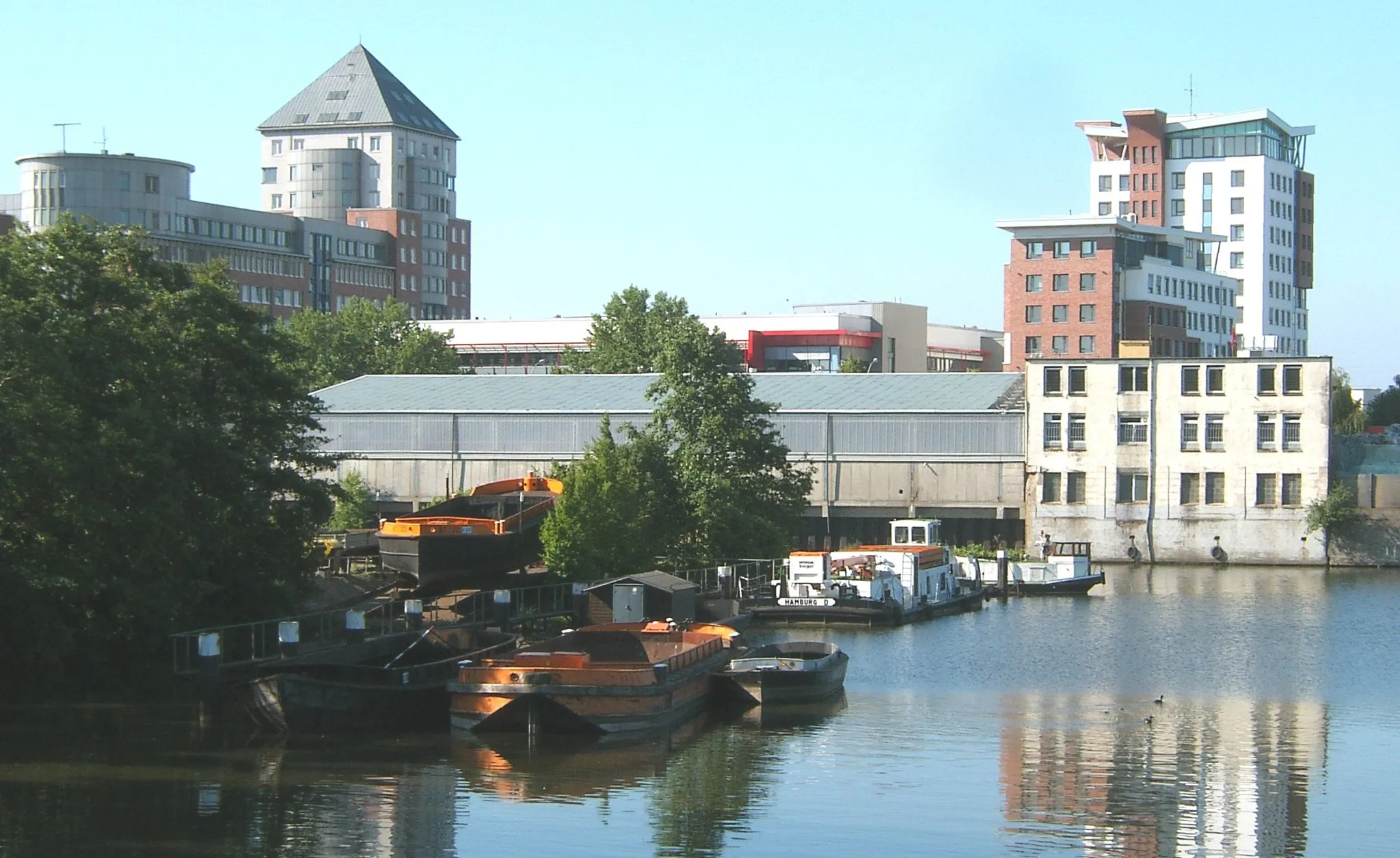 Photo showing: Bildbeschreibung: Hamburg, Rothenburgsort, Blick von Hammerbrook über die Bille.