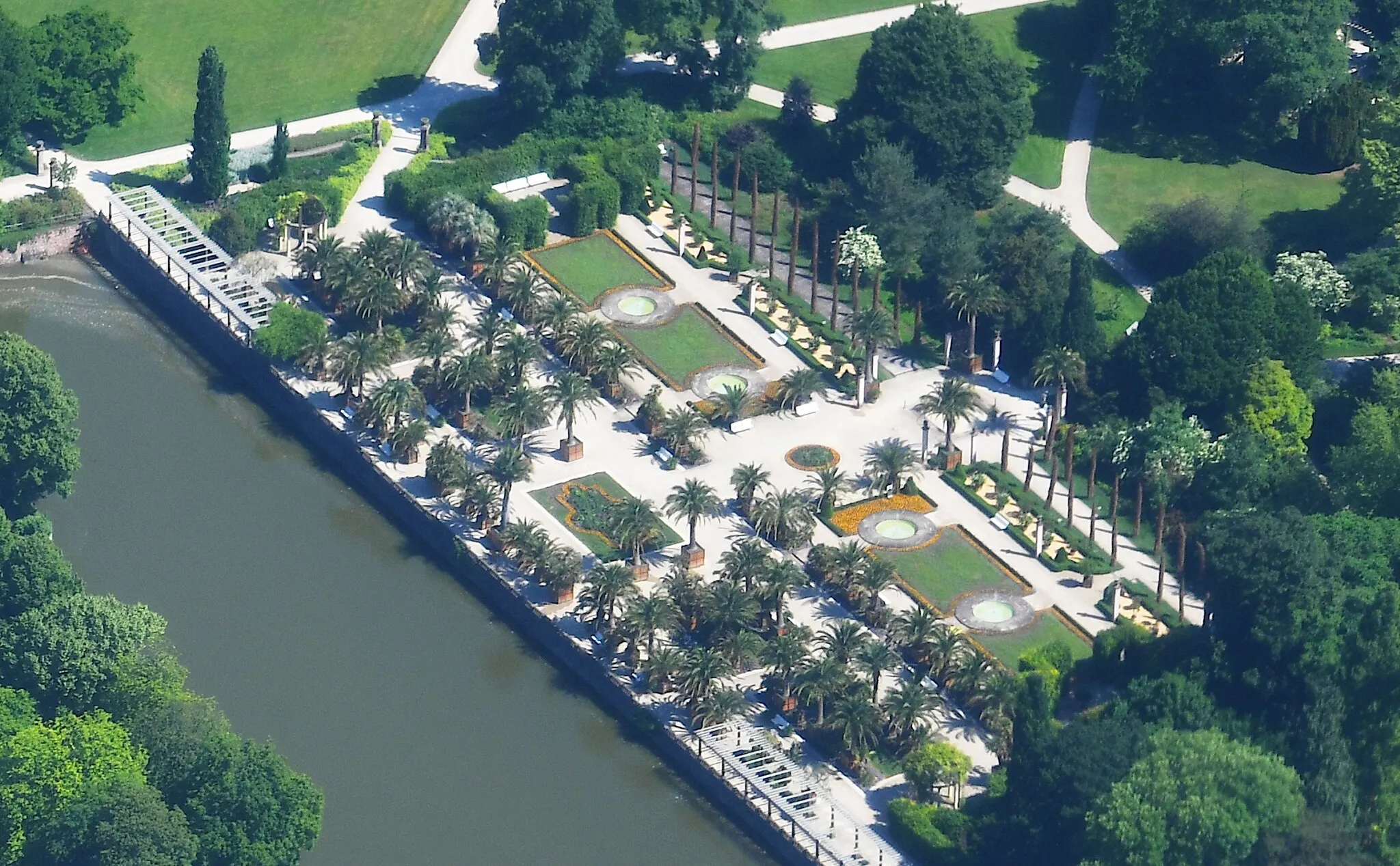 Photo showing: Aerial image of the palm garden in Bad Pyrmont