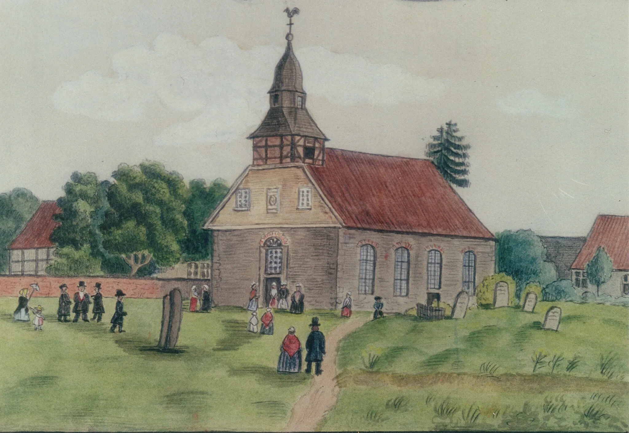 Photo showing: Wagenfelder Kirche 1850 oder 1860