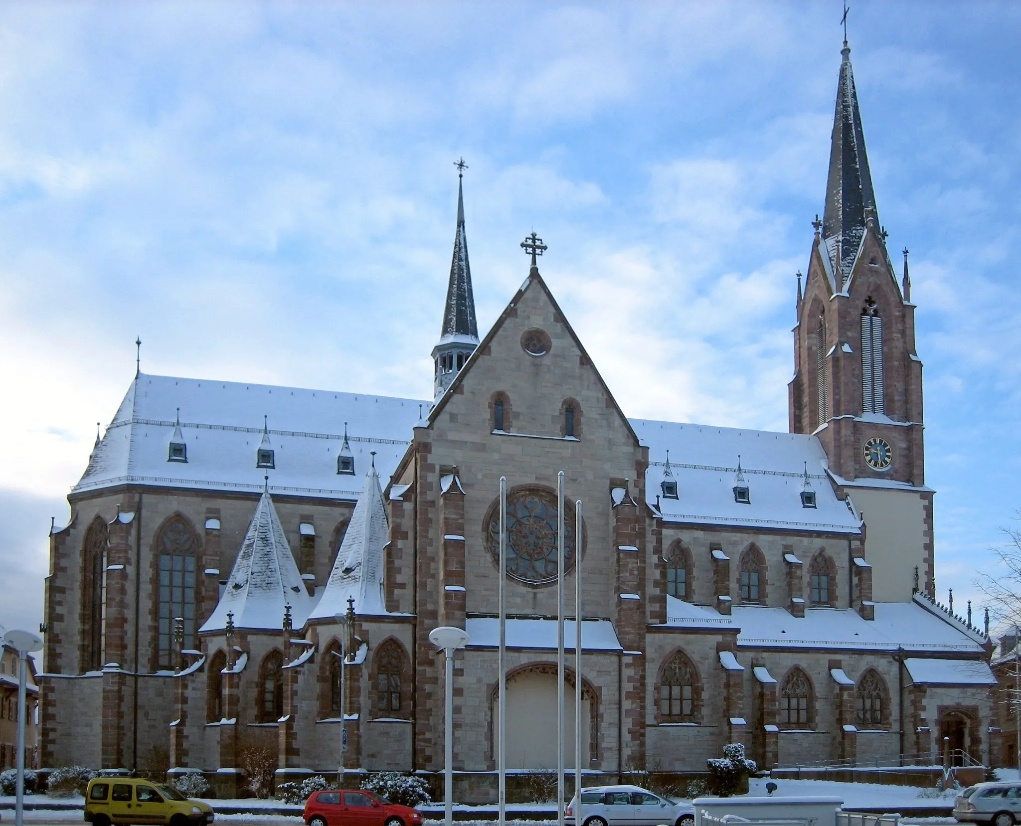 Photo showing: Die Kuppenheimer Stadtkirche St. Sebastian im Januar 2007