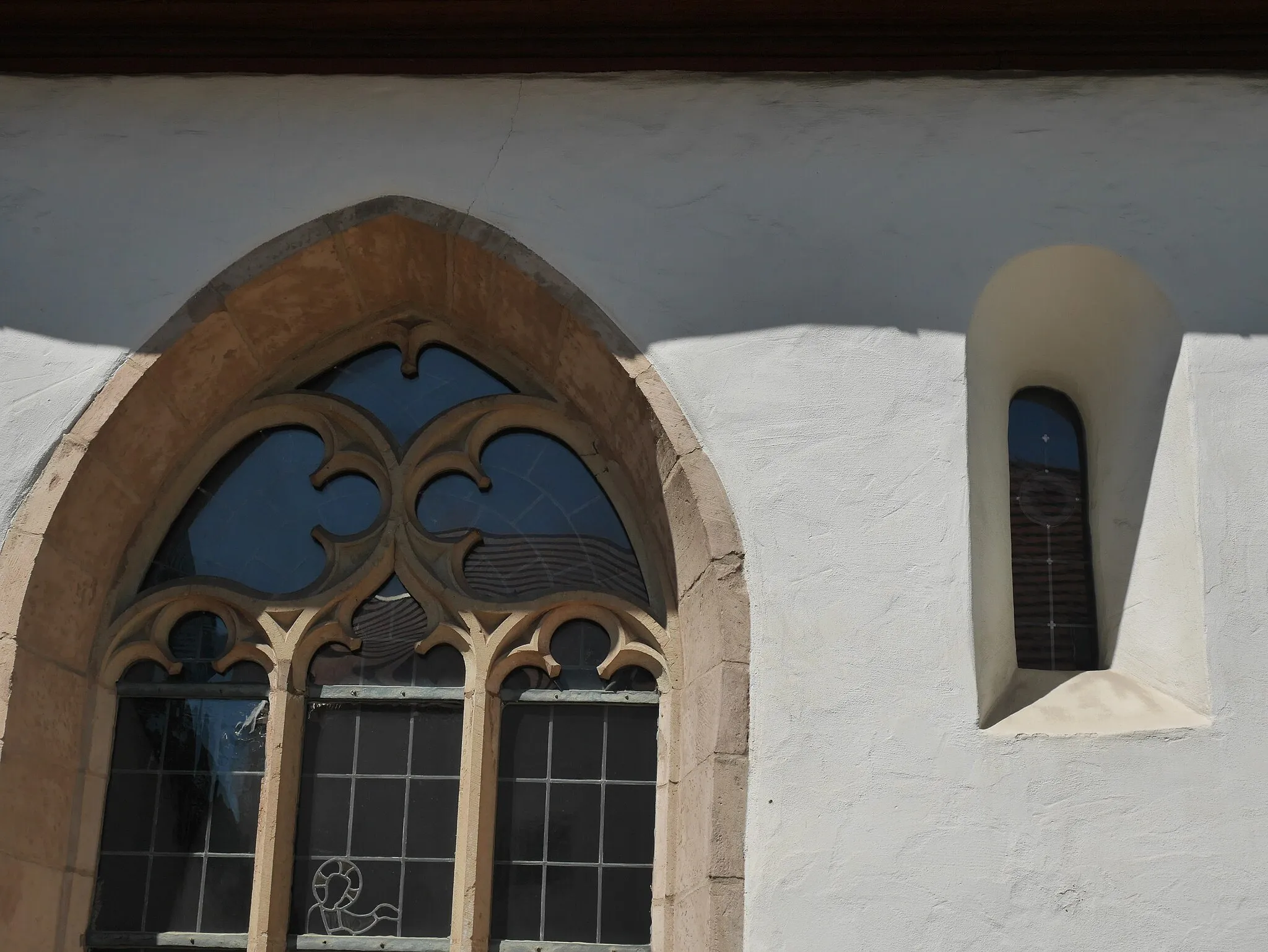 Photo showing: Nikolauskirche (Mönsheim) Rundbogen Süd