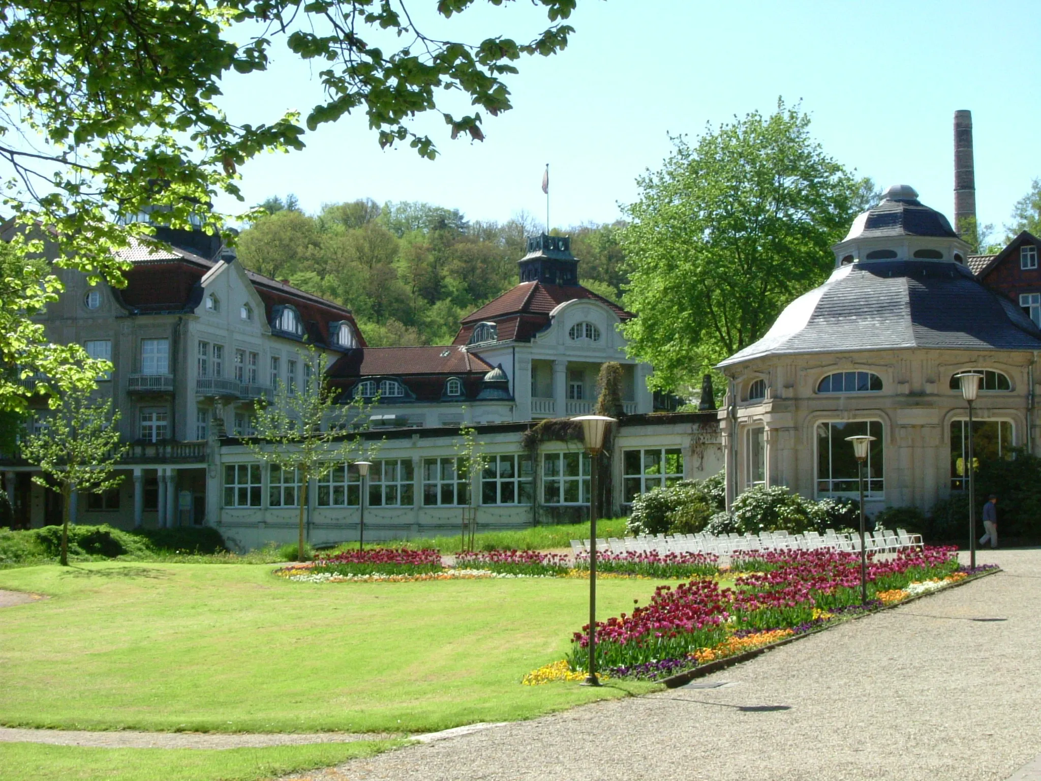 Photo showing: Kurgarten mit Wandelhalle, Bad Salzschlirf (bei Fulda)