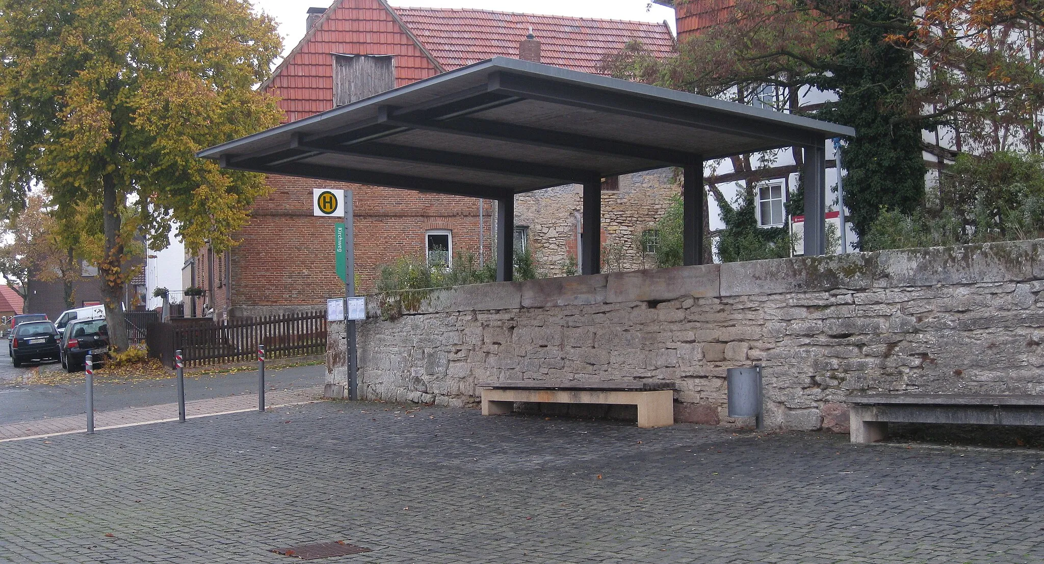 Photo showing: Bushaltestelle Kirchweg, Breuna