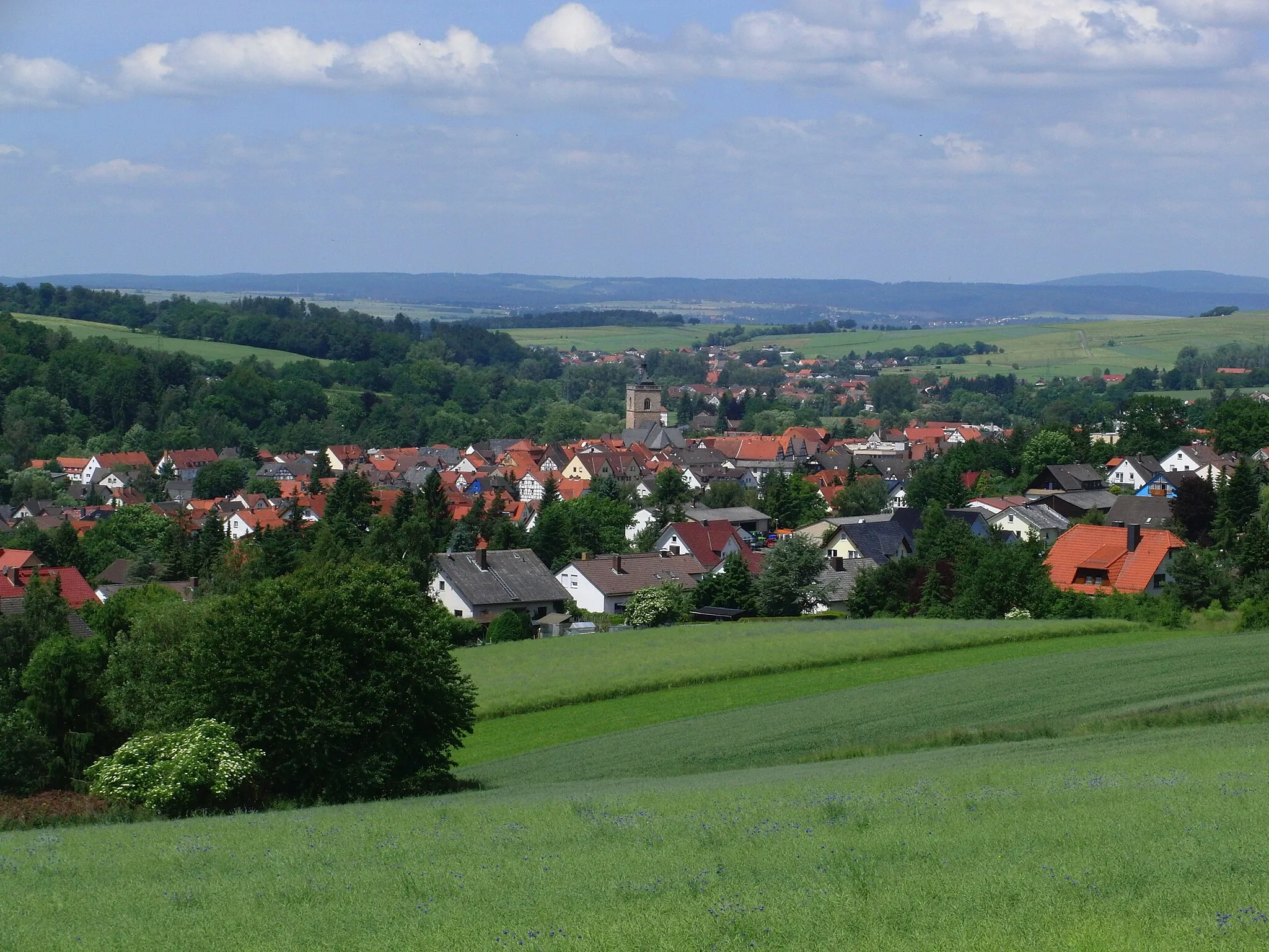 Photo showing: Neukirchen (Knüll) in Schwalm-Eder-Kreis, Hessen, fotografiert vom Knüll-House – EC Freizeitheim