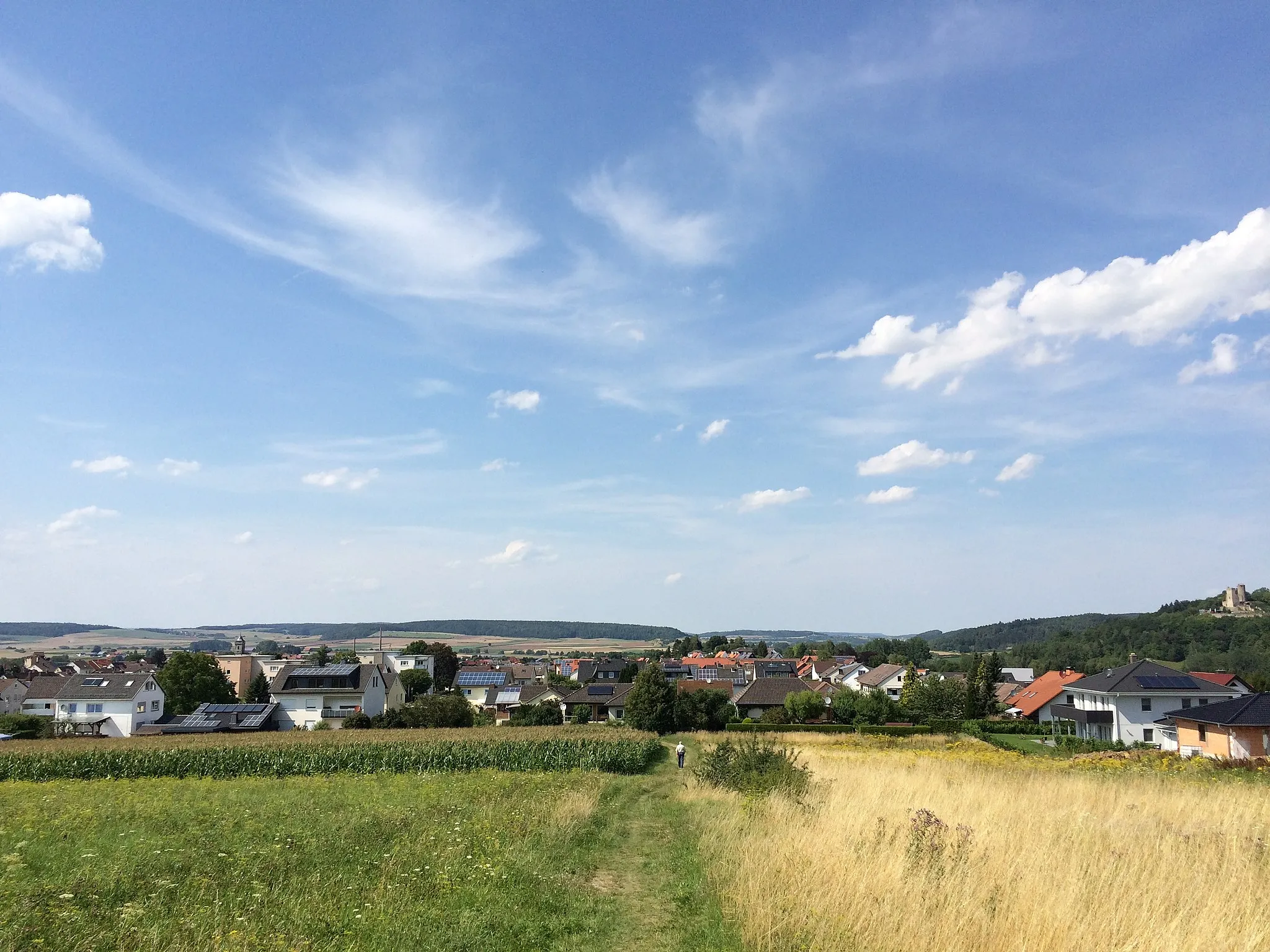 Photo showing: Der Volkmarser Weg (V) zwischen der Scheidwartstraße und der Eichenstraße in Volkmarsen