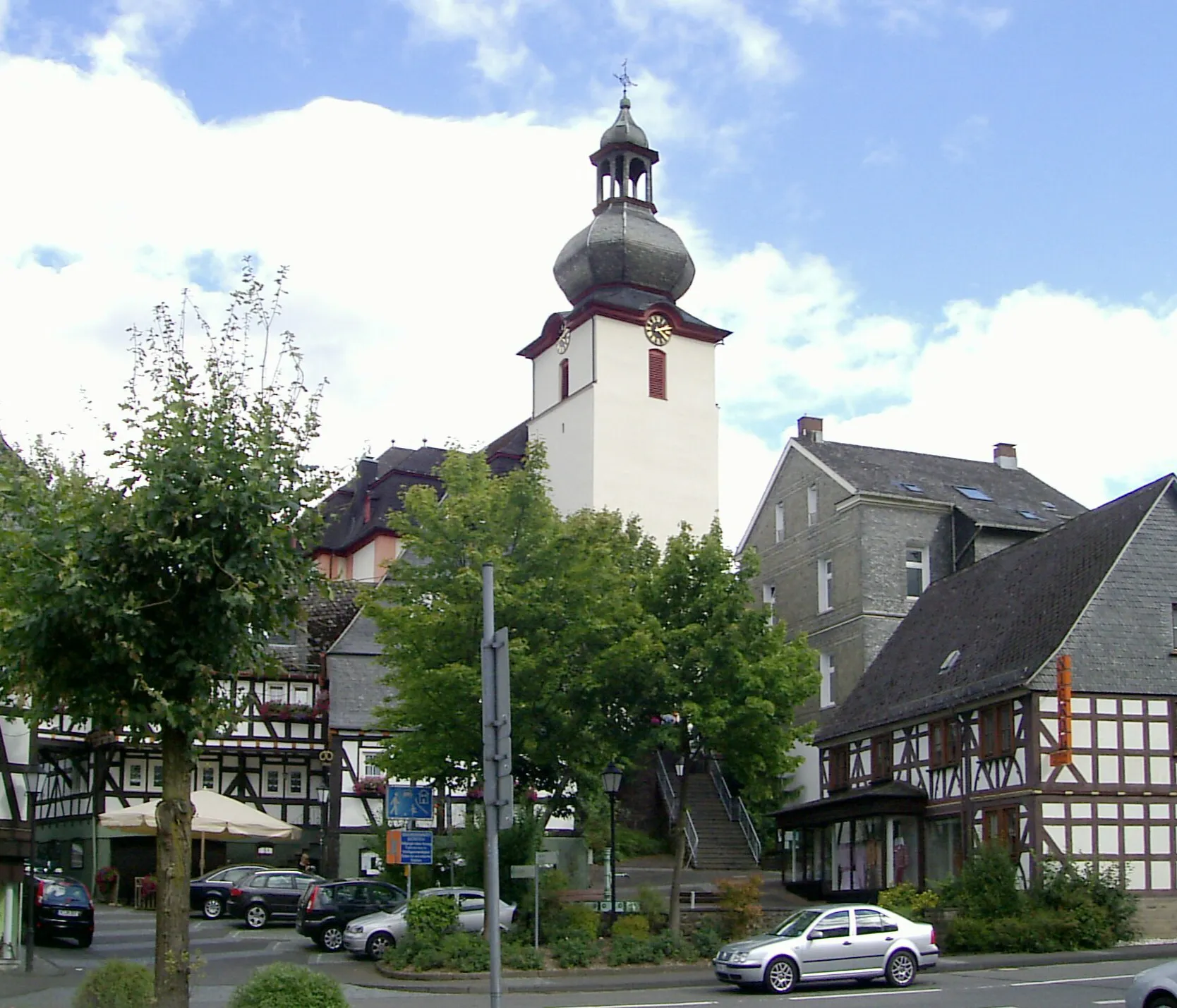 Photo showing: Ortskern Daaden mit evangelischer Pfarrkirche
