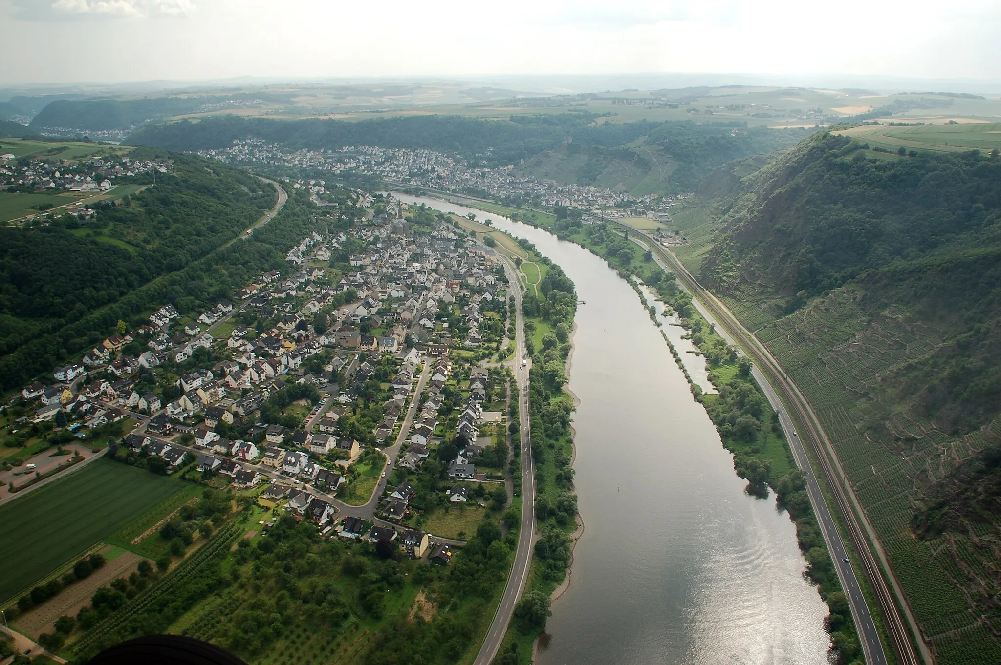 Photo showing: Aerial photograph of Dieblich, Rhineland-Palatinate, Germany