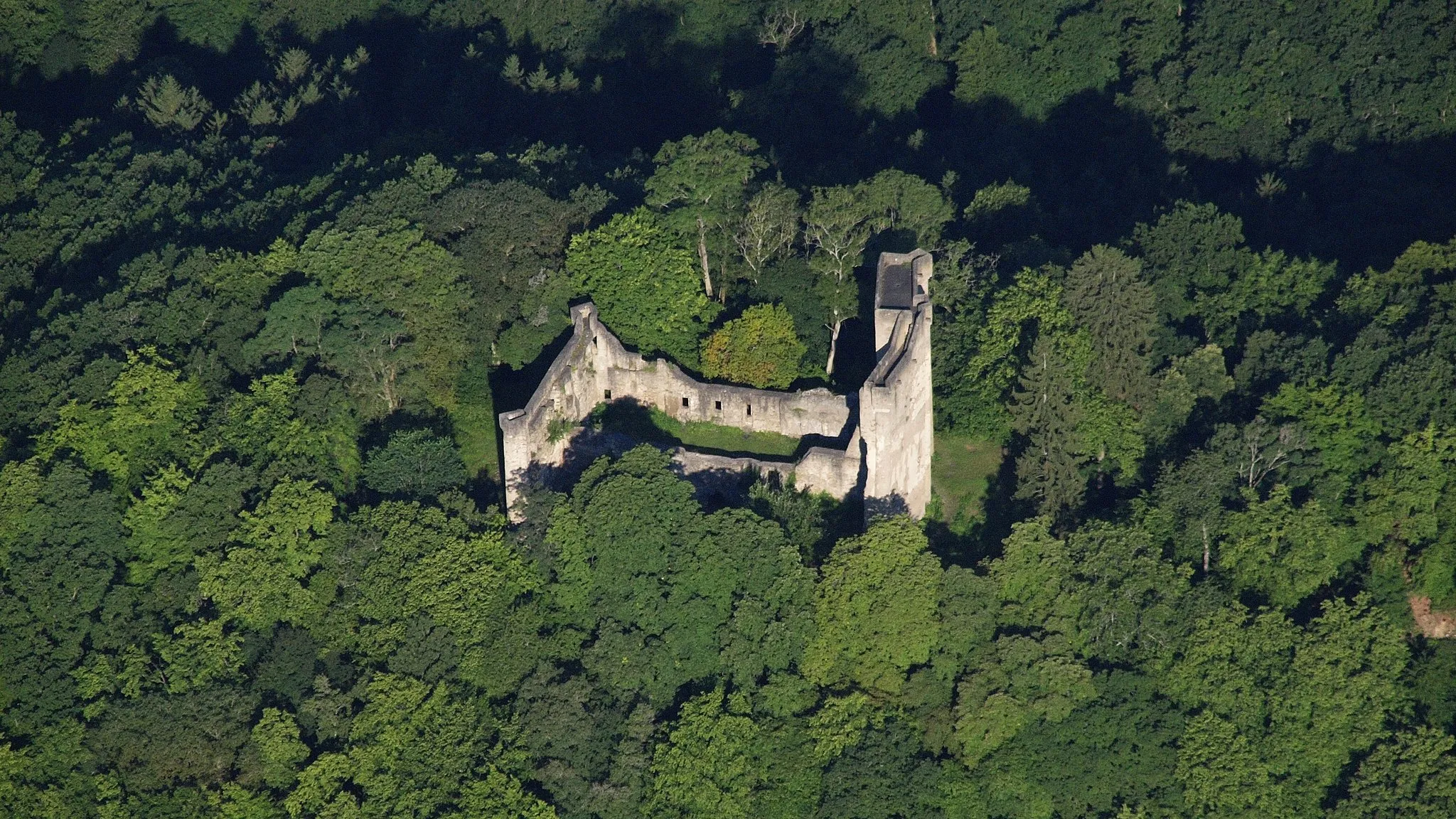 Photo showing: Die Sporkenburg südöstlich von Eitelborn: Luftaufnahme