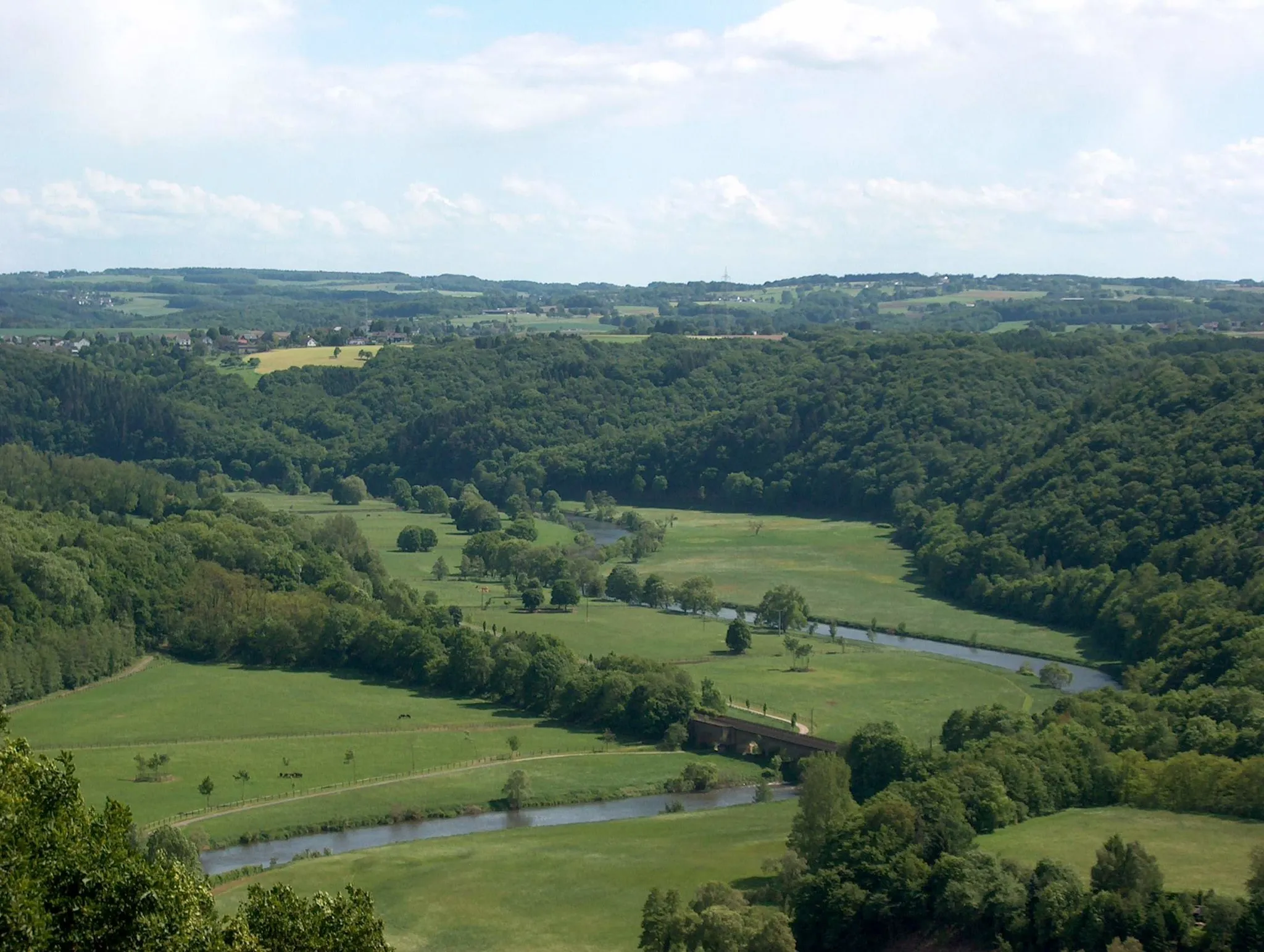 Photo showing: Siegtal/-schleife zwischen Eitorf-Merten und Hennef-Bülgenauel