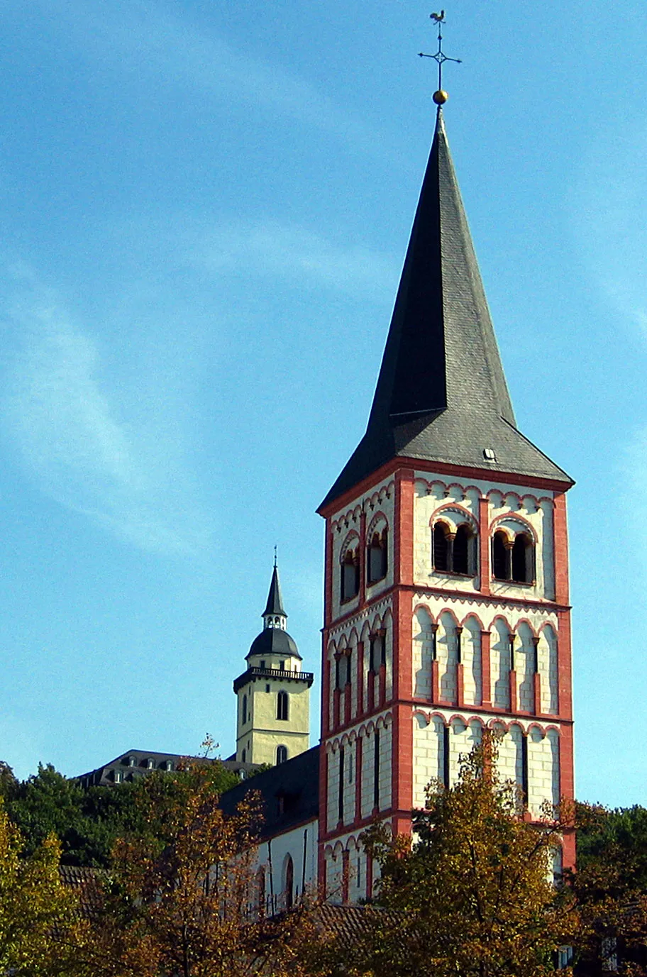 Photo showing: Servatius church and Michaelsberg Abbey in Siegburg, Germany