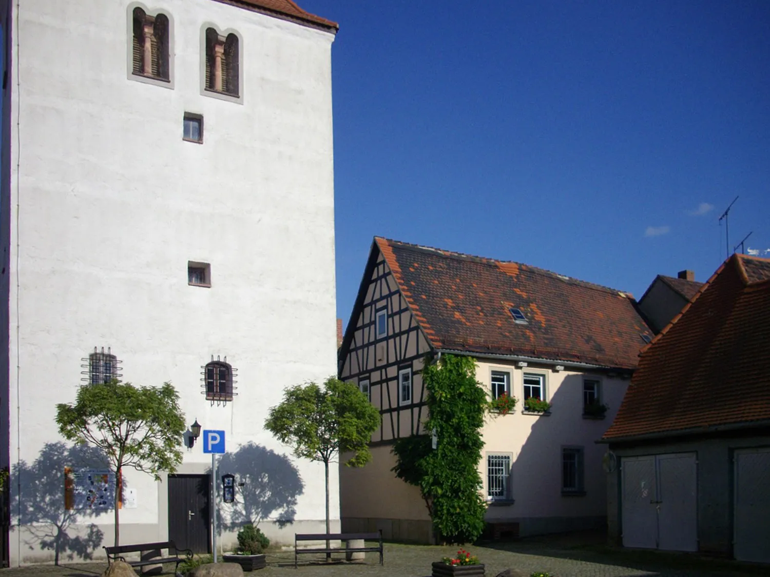 Photo showing: Groitzsch in Sachsen, Turm der ehem. Stadtkirche St. Aegydius mit Museum