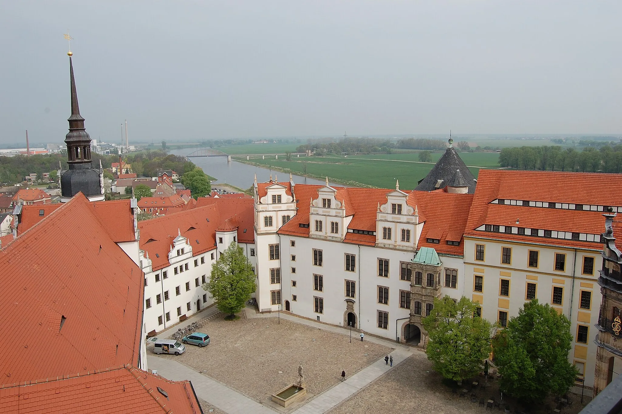 Photo showing: Blick vom Turm des Schlosses Hartenfels auf Torgau (2009)
