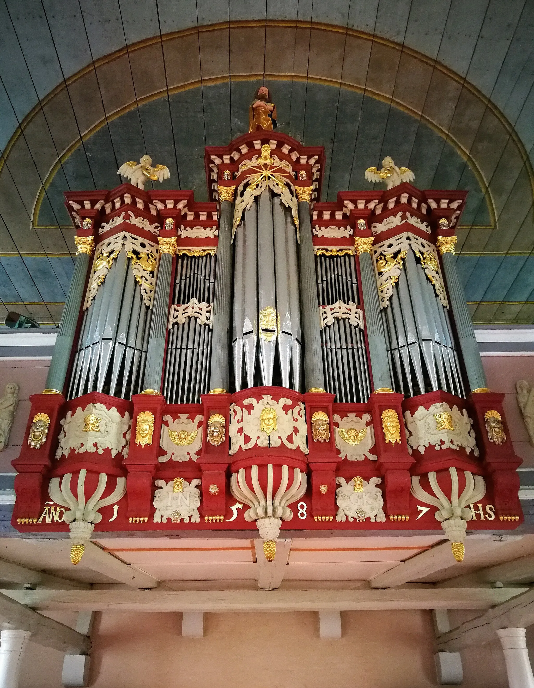 Photo showing: Orgel der ev. St.-Petri-Kirche Kirchlinteln, Landkreis Verden (Aller), Niedersachsen, Deutschland