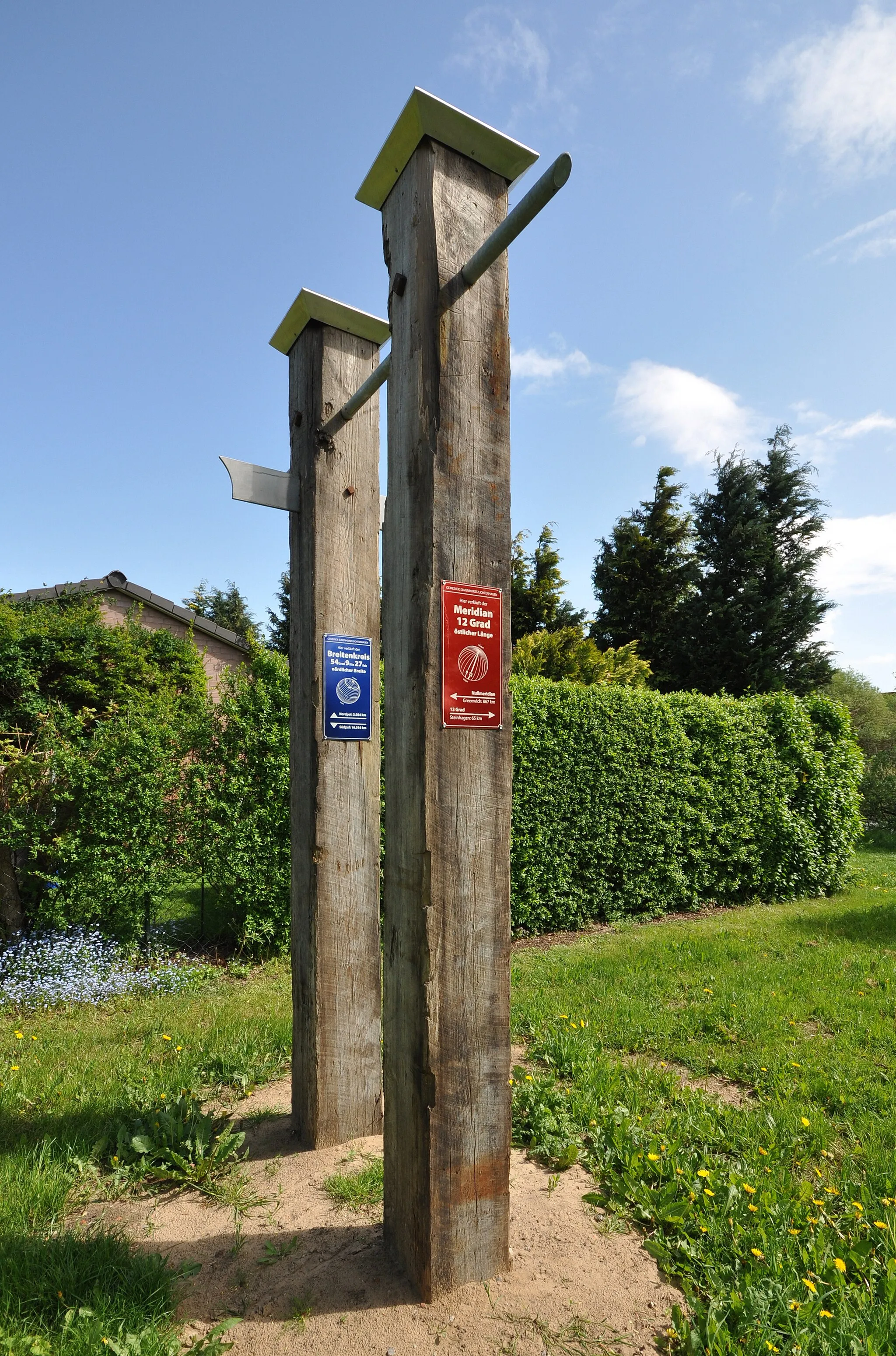Photo showing: meridian latitude marking in Elmenhorst