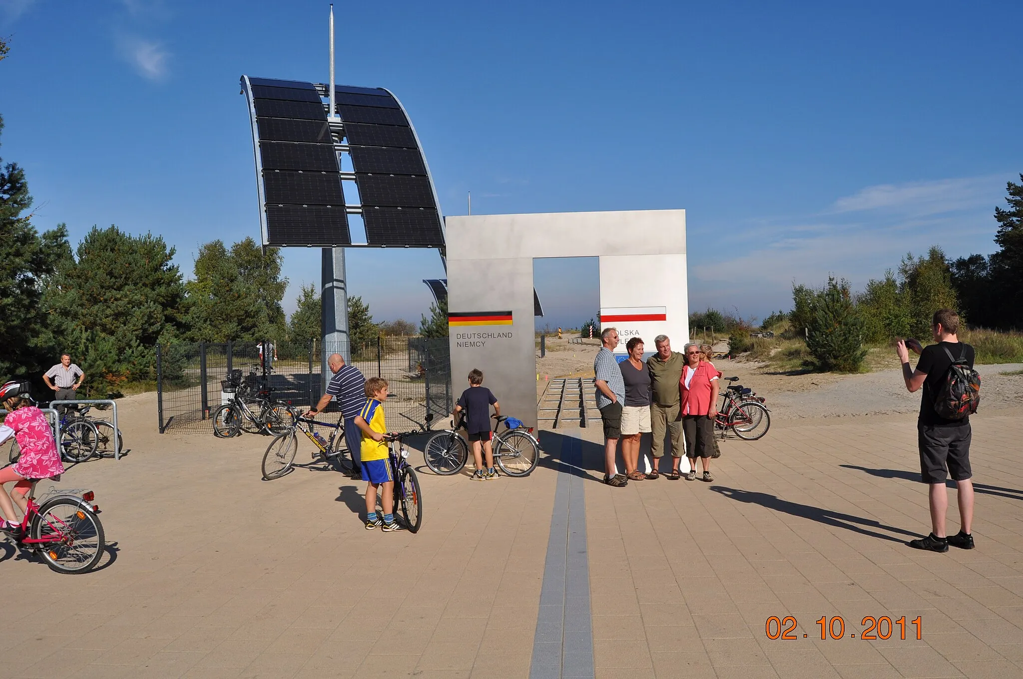 Photo showing: Germany-Poland border between Ahlbeck and Świnoujście