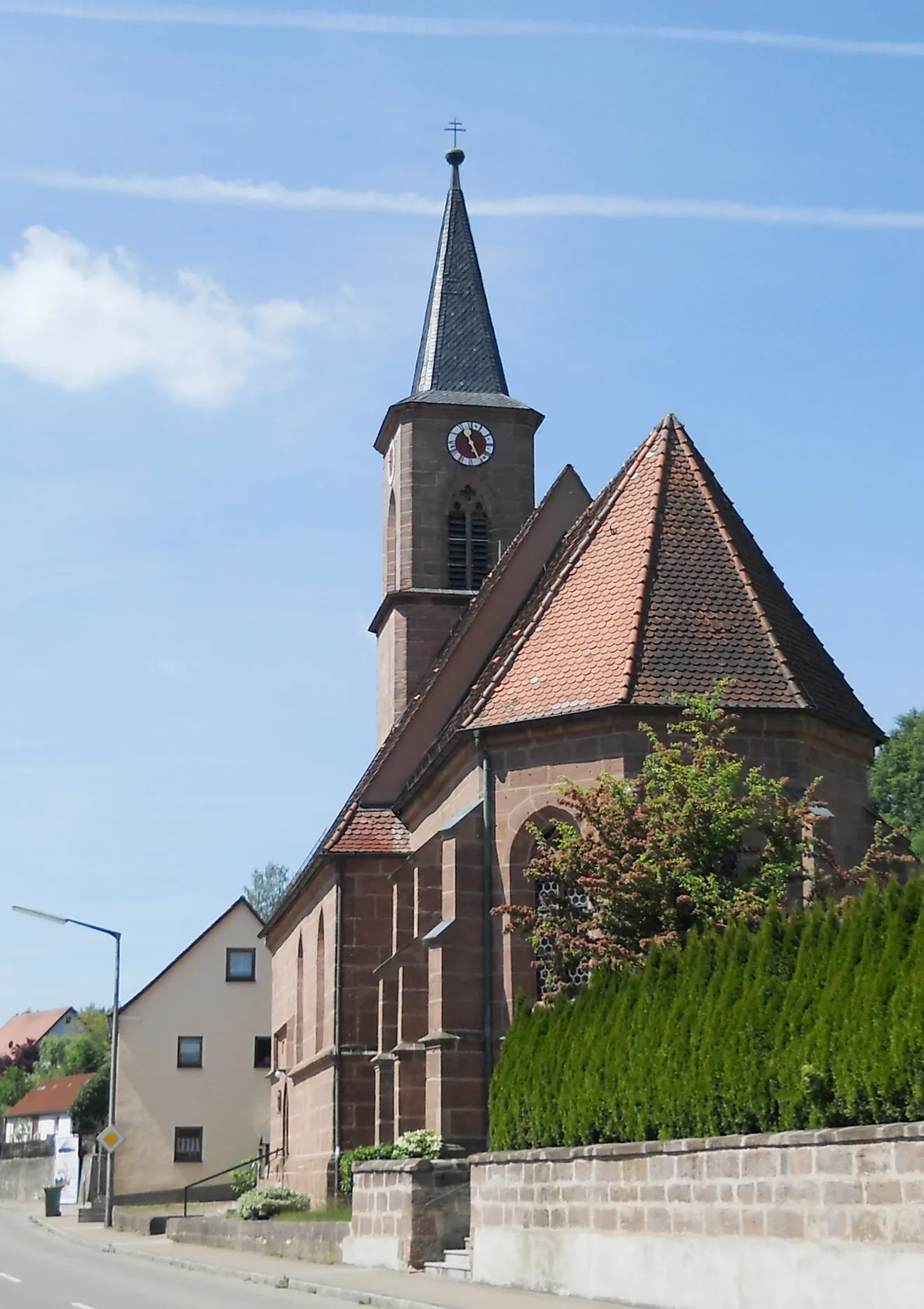 Photo showing: Obererlbach (Ortsteil von Haundorf im Landkreis Weißenburg-Gunzenhausen), Kath. Pfarrkirche St. Valentin
