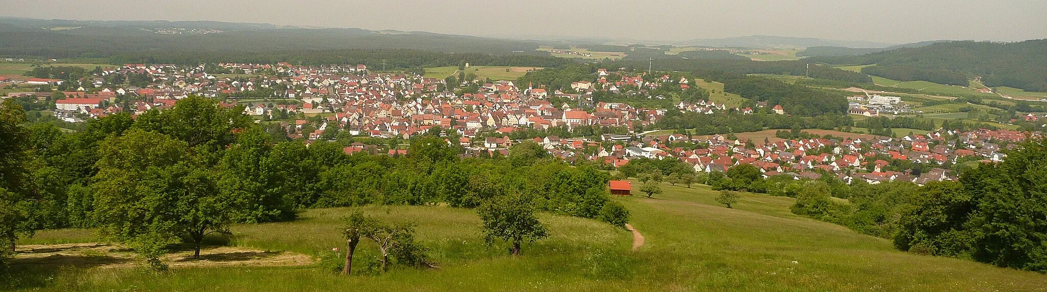 Photo showing: View of Schnaittach, Germany, from the Rothenberg