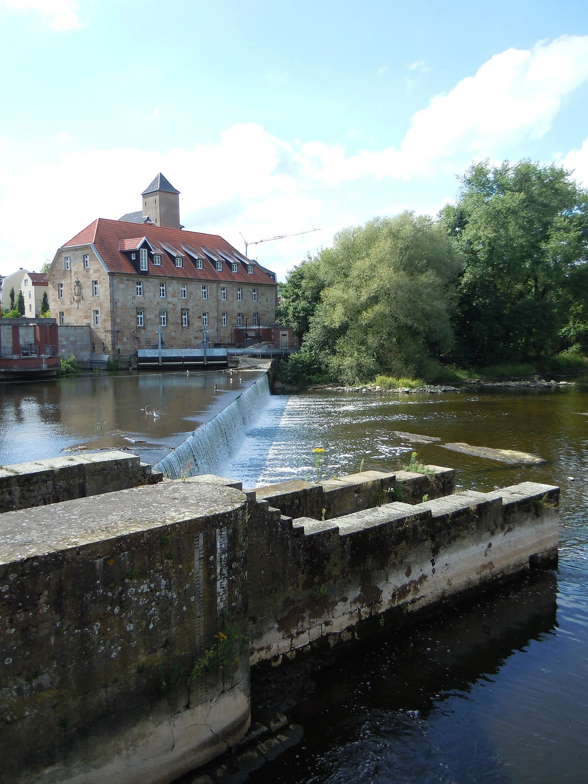 Photo showing: Dam of River Ems in Rheine (Germany), built in 1550