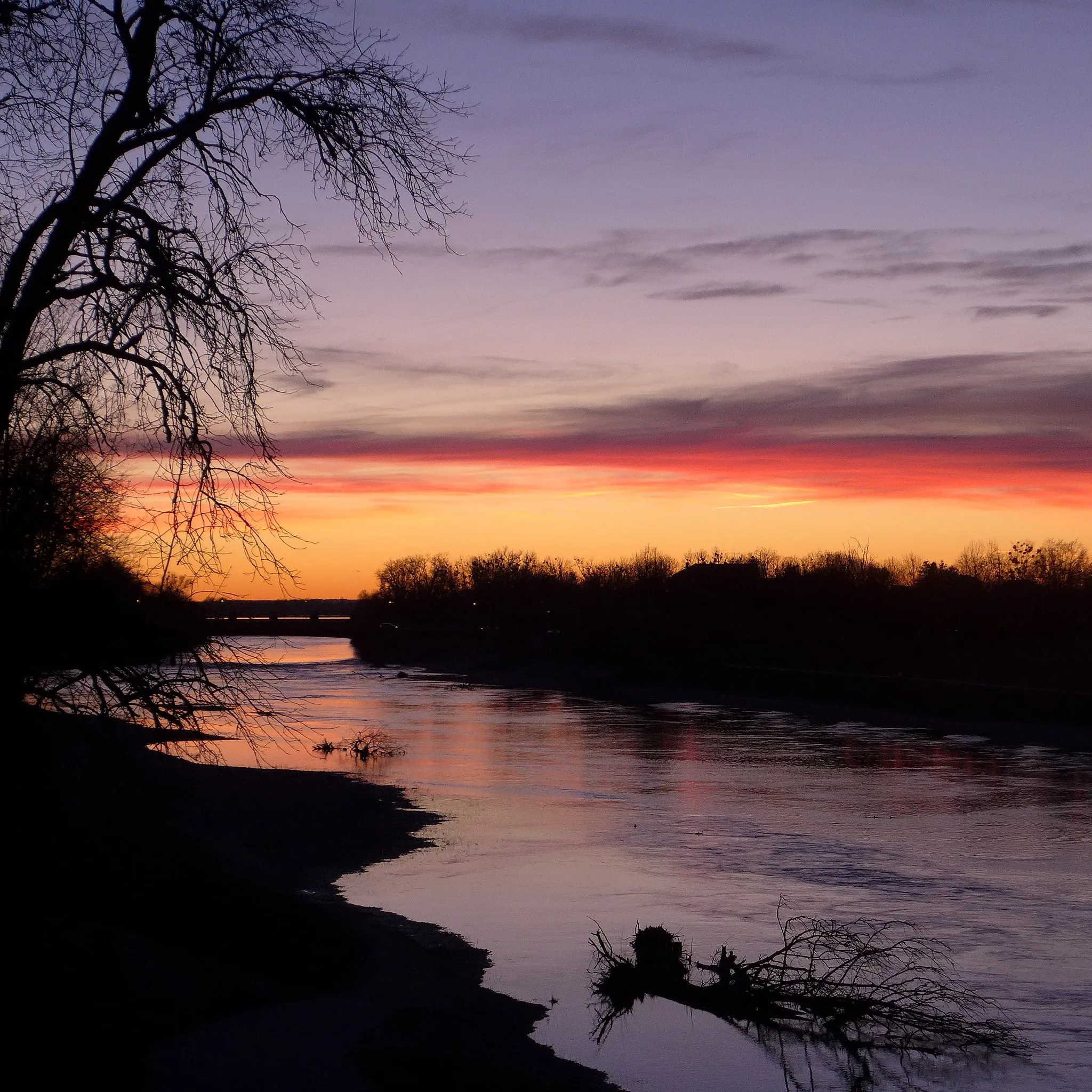 Photo showing: Renatured Isar Dingolfing between new and old Isar bridge.