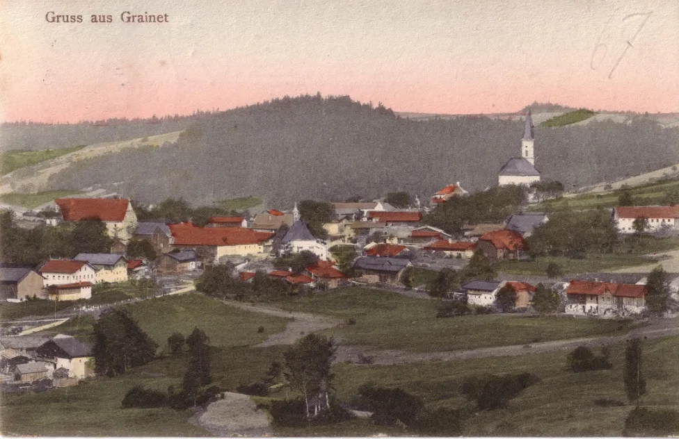 Photo showing: Postkarte Gruss aus Grainet, coloriert