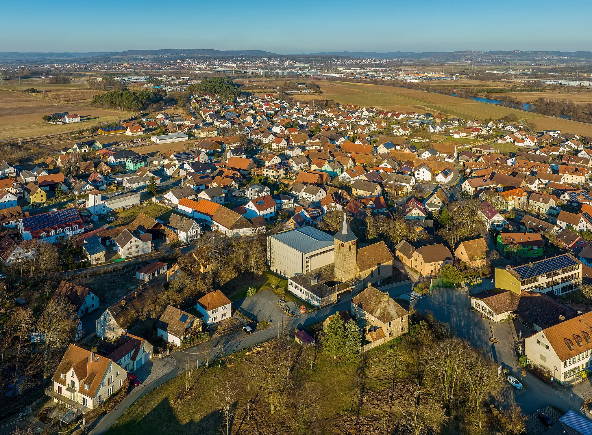 Photo showing: Hausen near Forchheim, aerial view