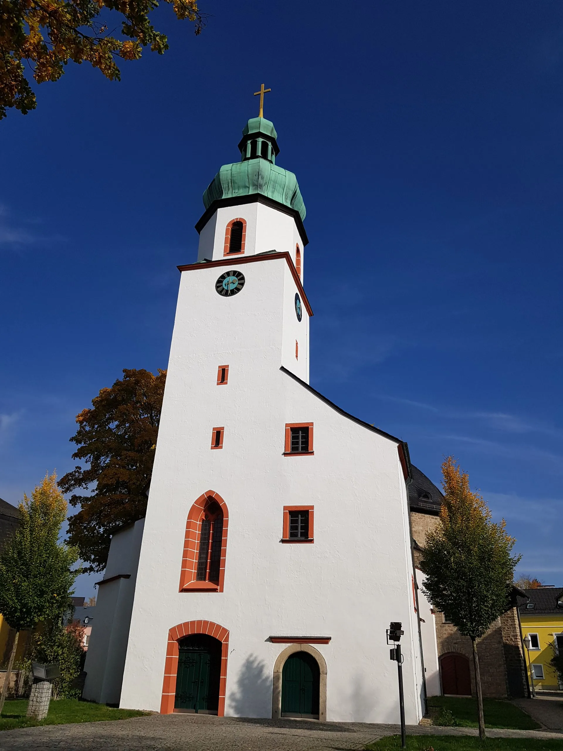 Photo showing: Evangelisch-lutherische Jakobuskirche Oberkotzau, Landkreis Hof, Oberfranken, Bayern, Deutschland