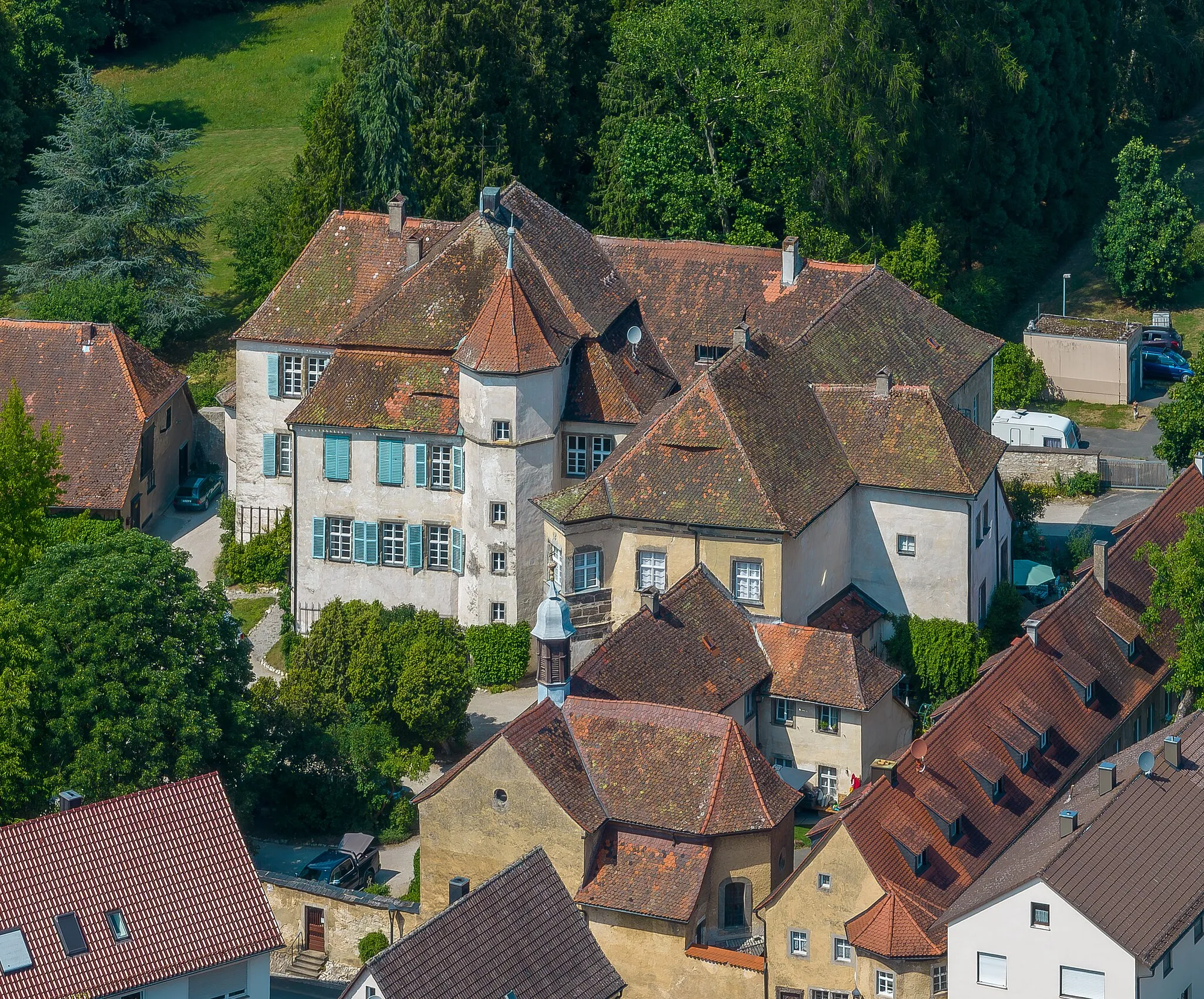 Photo showing: Aerial view of the castle in Pretzfeld