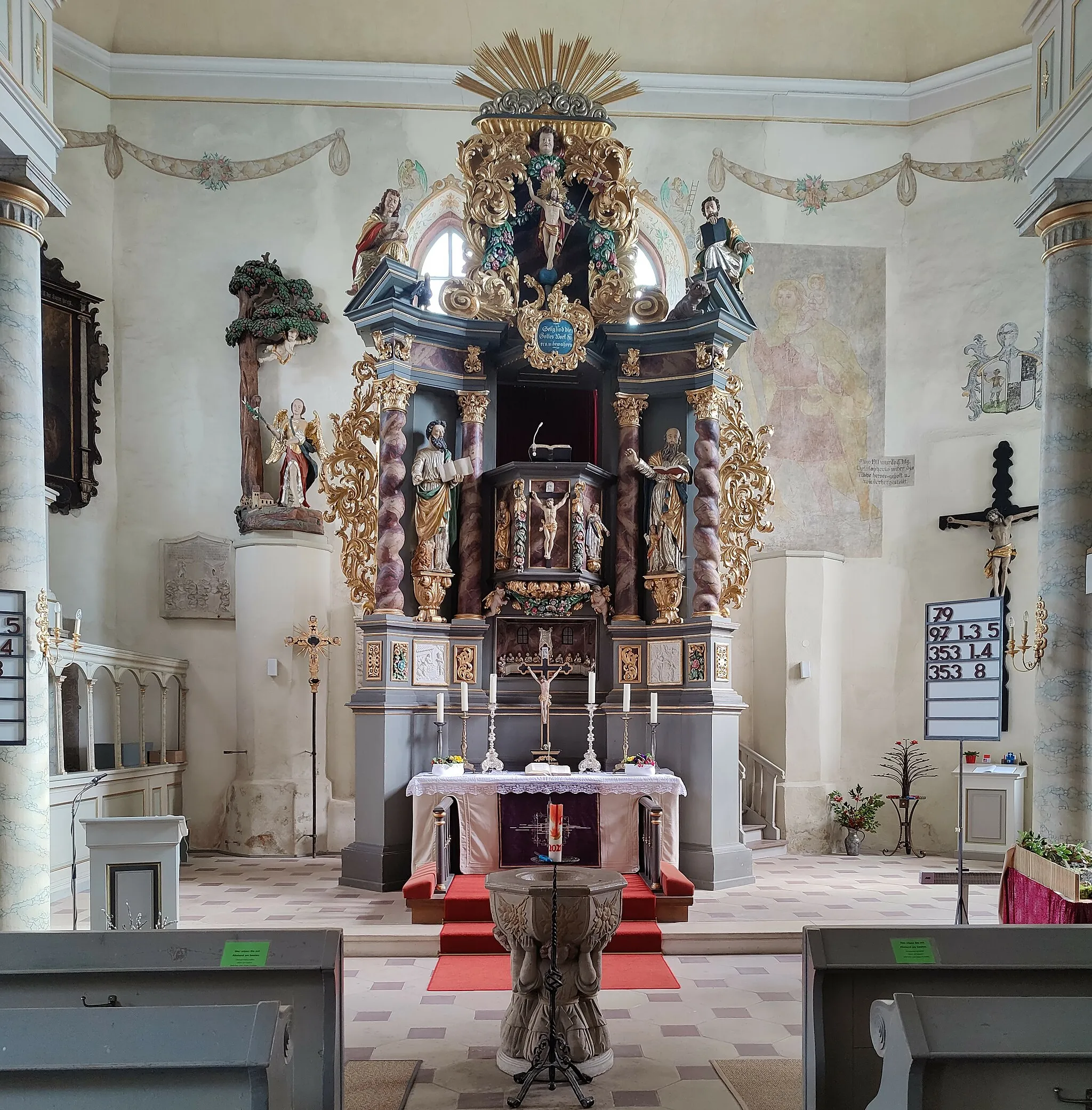 Photo showing: Evangelisch-lutherische Pfarrkirche St. Bartholomäus Schauenstein, Landkreis Hof, Oberfranken, Bayern, Deutschland
