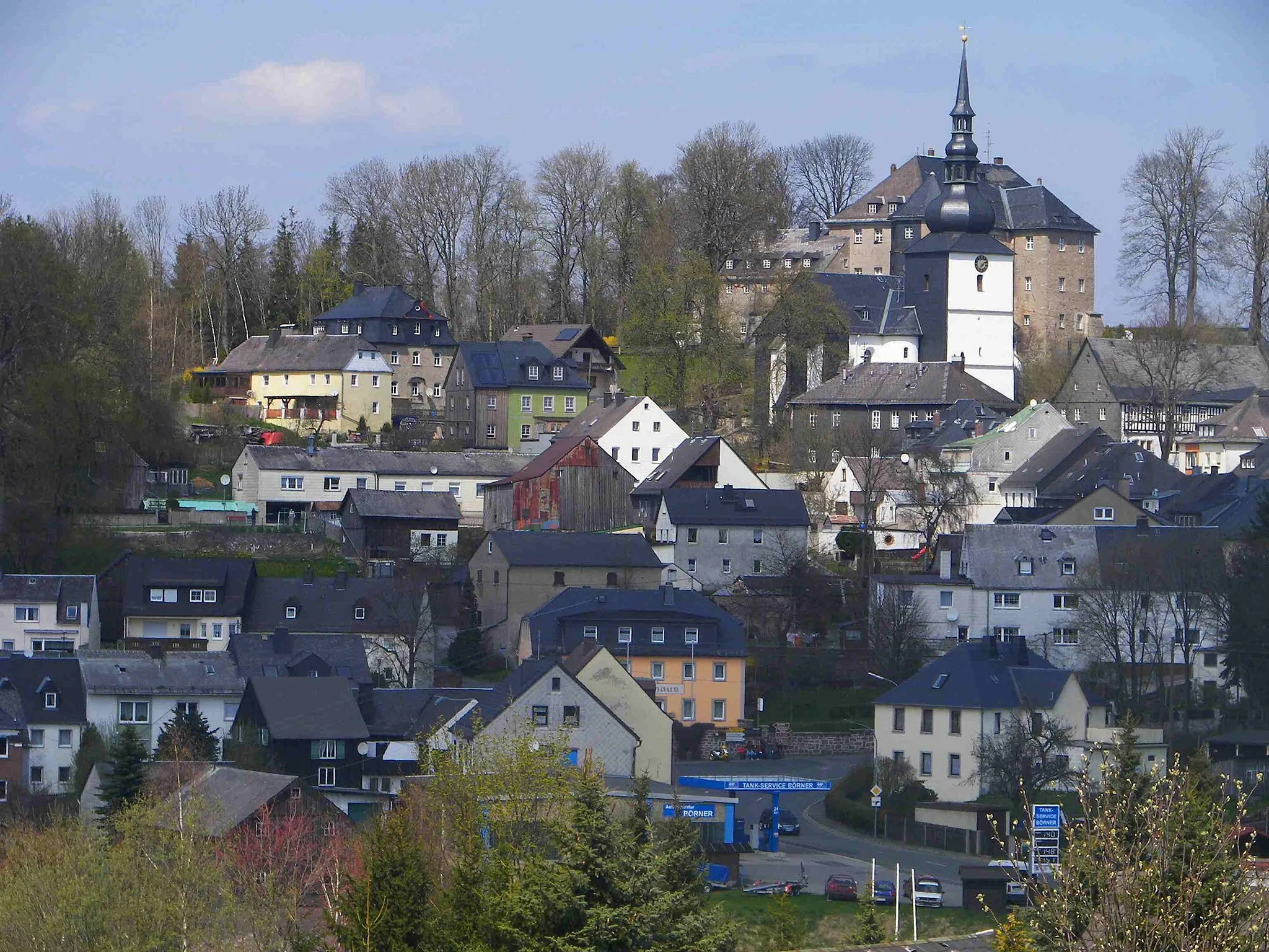 Photo showing: Schauenstein, Blick auf Kirche und Schloss