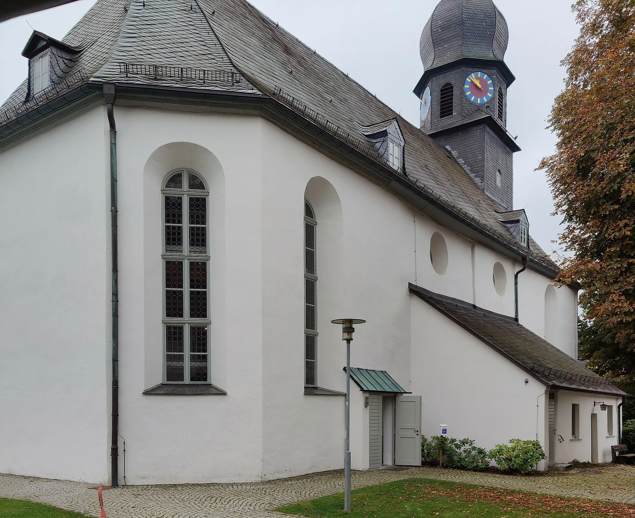 Photo showing: Evangelisch-lutherische Pfarrkirche Selbitz, Landkreis Hof, Oberfranken, Bayern, Deutschland