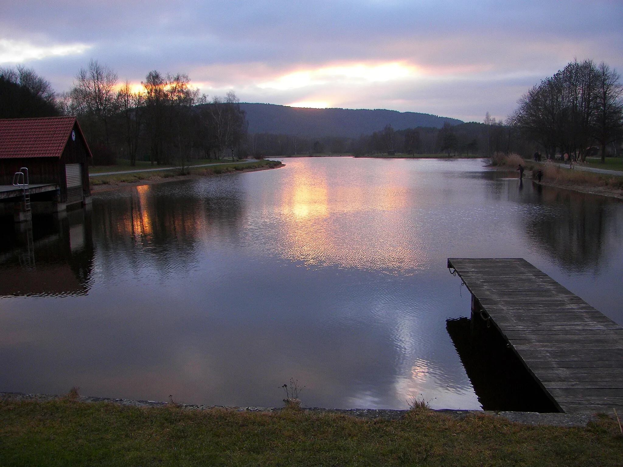 Photo showing: Swimming pond of Trebgast in winter