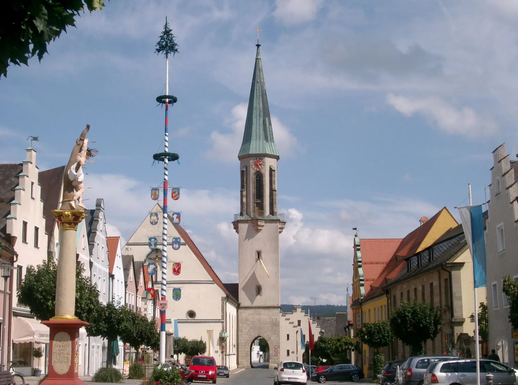 Photo showing: Ensemble Altstadt Kemnath mit Pfarrkirche Mariä Himmelfahrt