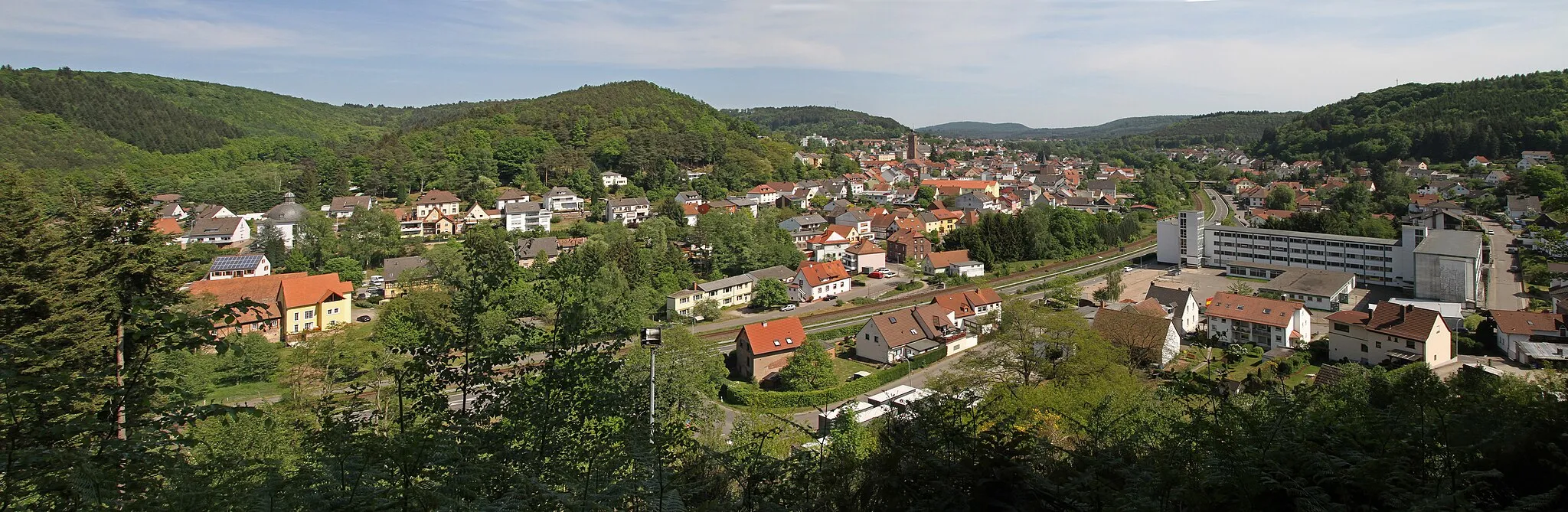 Photo showing: Rodalben, Stadt im Landkreis Südwestpfalz. Panorama von der alten Burg.