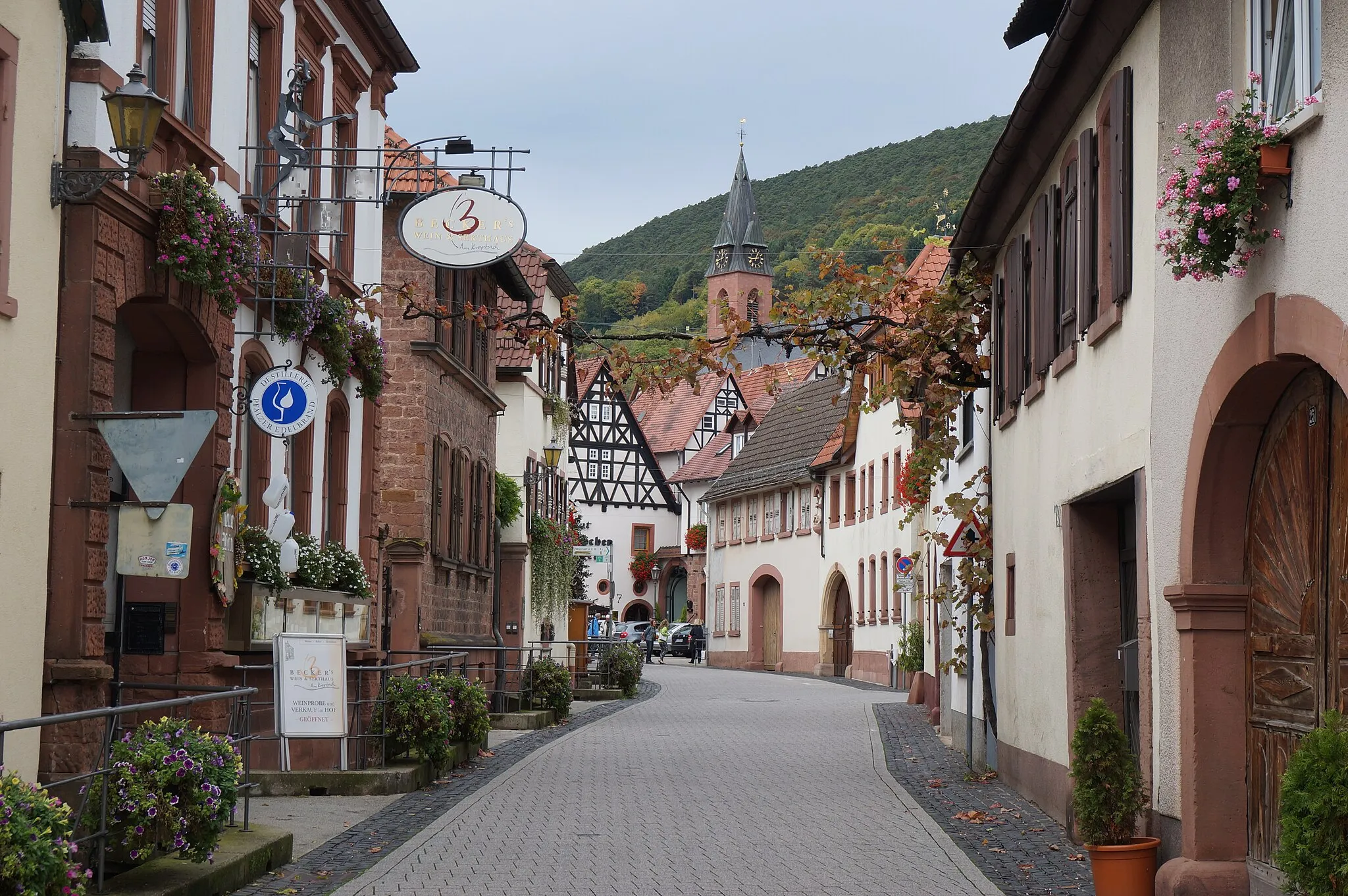 Photo showing: Maikammerer Street in the village of St Martin, Palatinate, Germany