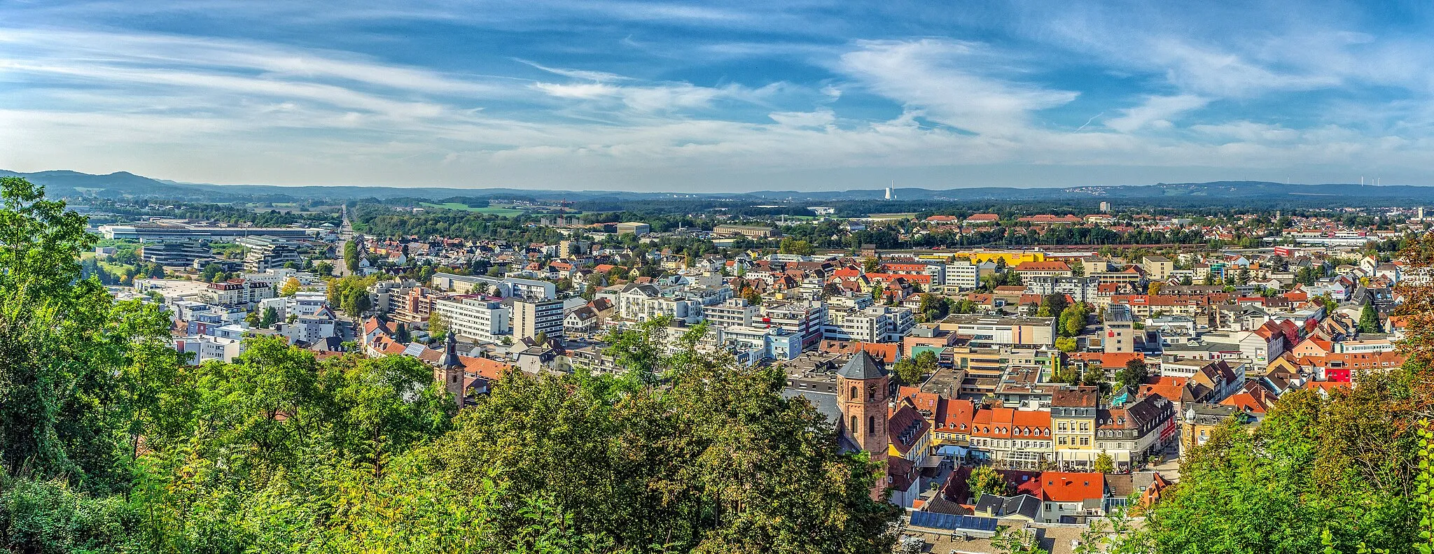 Photo showing: Panorama of Homburg, view from Hohenburg Castle