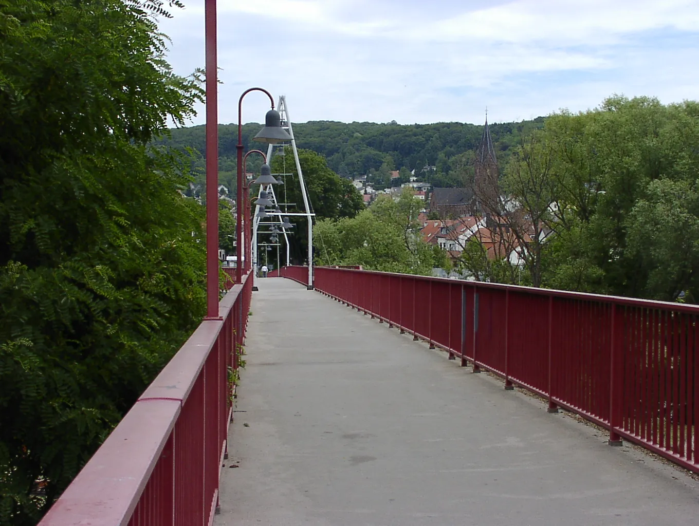 Photo showing: German-French friendship bridge between Kleinblittersdorf (Saarland, Germany) and Grosbliederstroff (Lorraine, France)