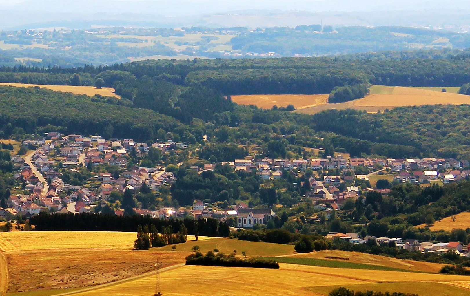 Photo showing: Blick vom Schaumberg auf Marpingen, Landkreis St. Wendel, Saarland