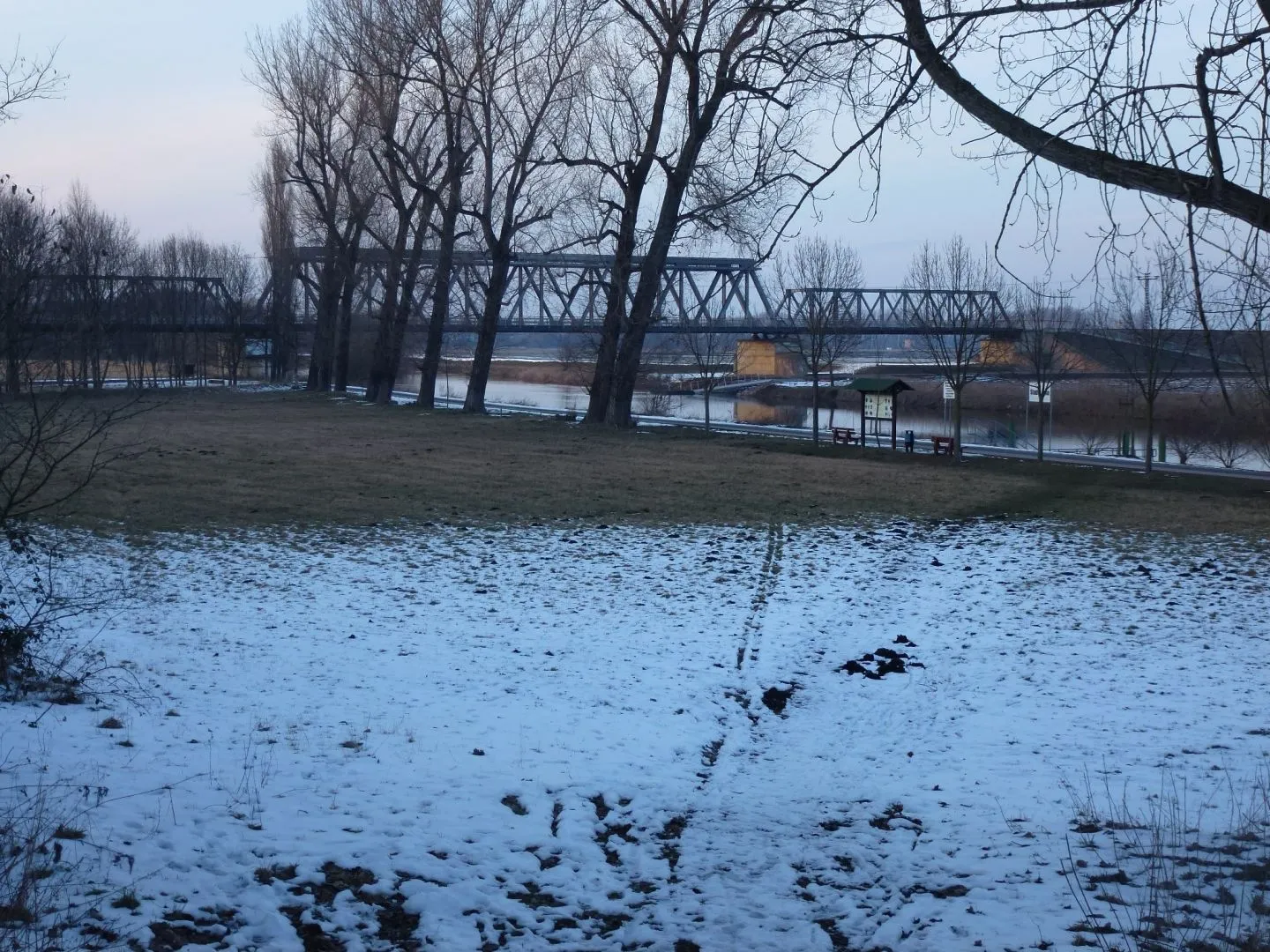 Photo showing: Eisenbahnbrücke bei Leuna über die Saale