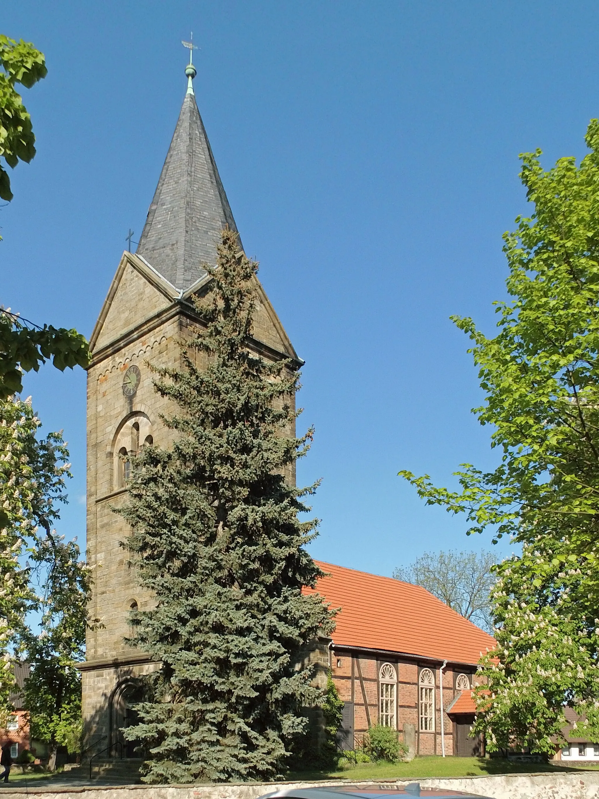 Photo showing: Evangelische Kirche in Mieste bei Gardelegen.