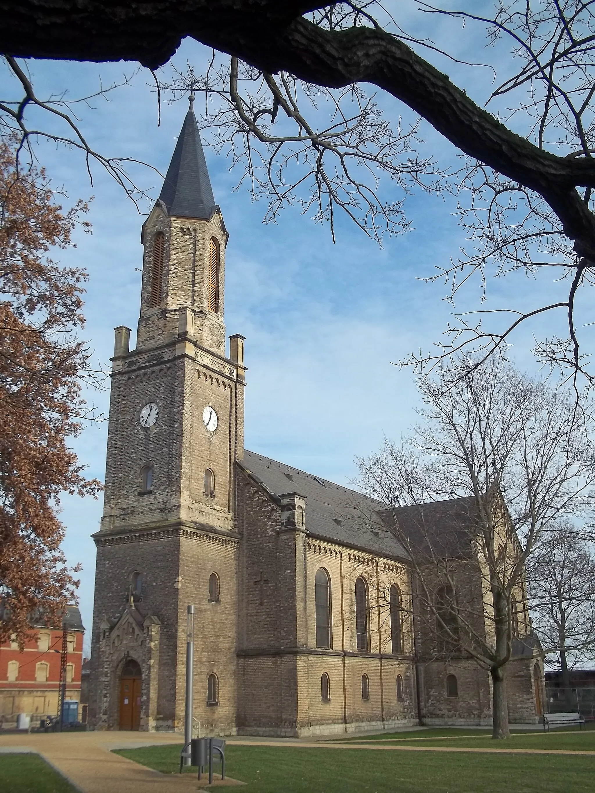 Photo showing: Kirche St. Johannis in Staßfurt-Leopoldshall