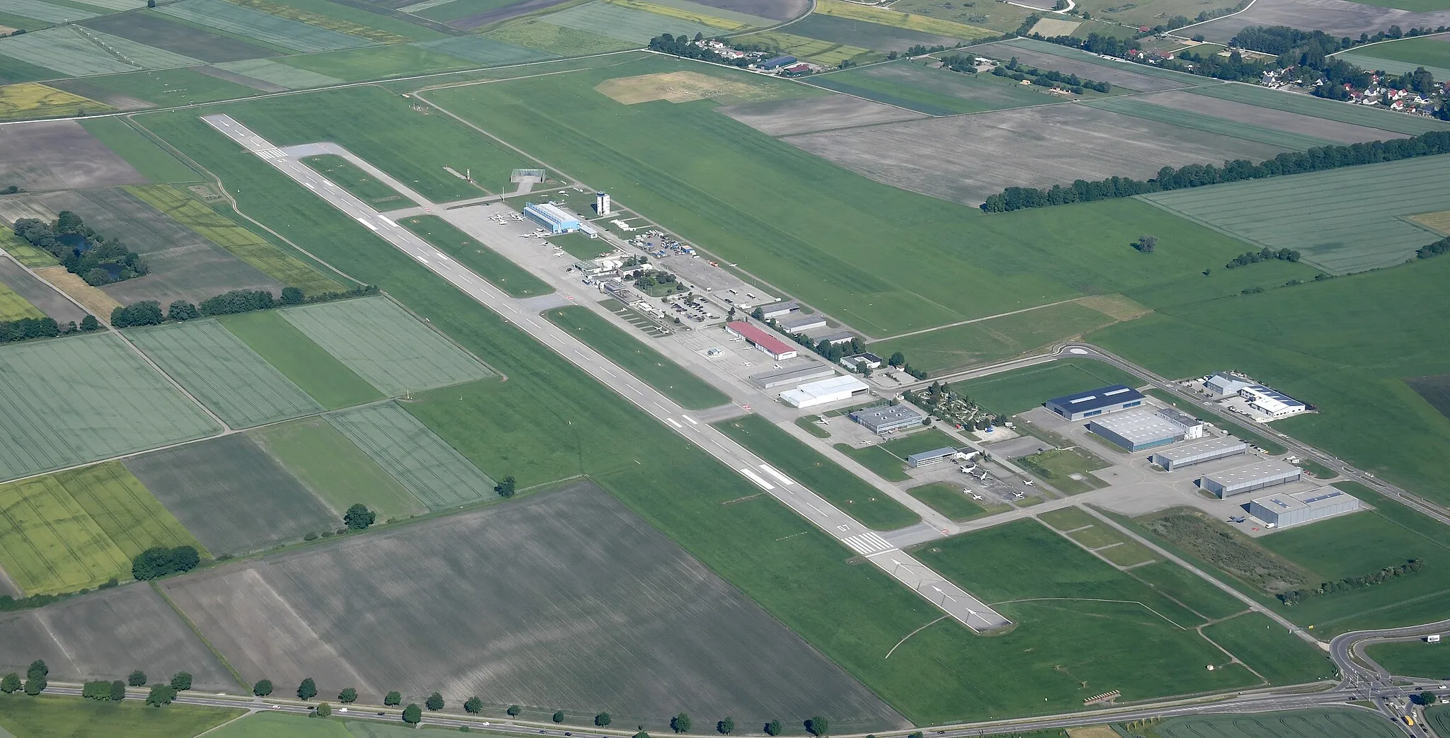 Photo showing: Aerial image of the Augsburg airport
