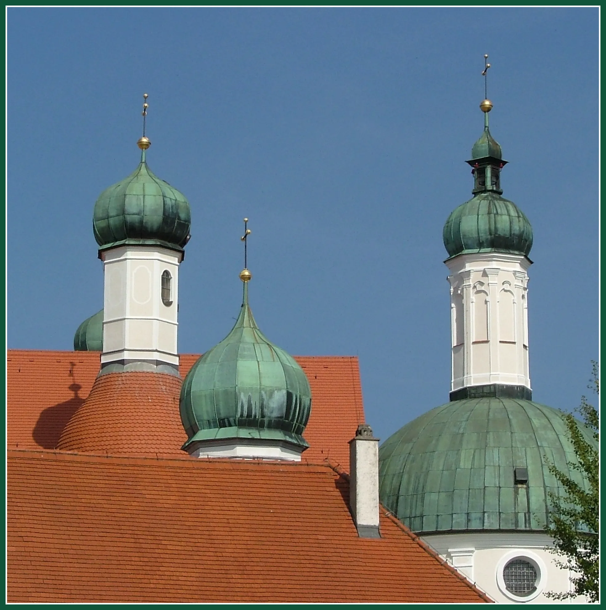 Photo showing: Die Kuppeln von Klosterlechfeld waren Vorbild.