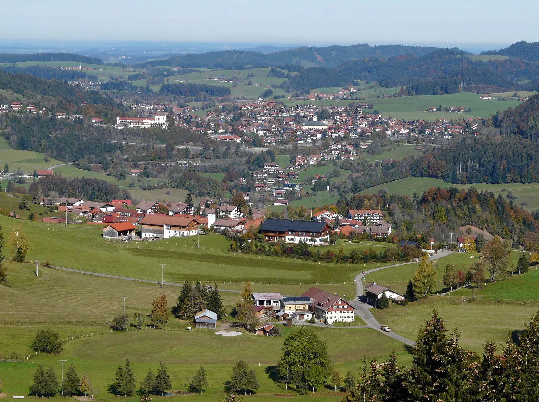 Photo showing: Steibis und Oberstaufen von Süden